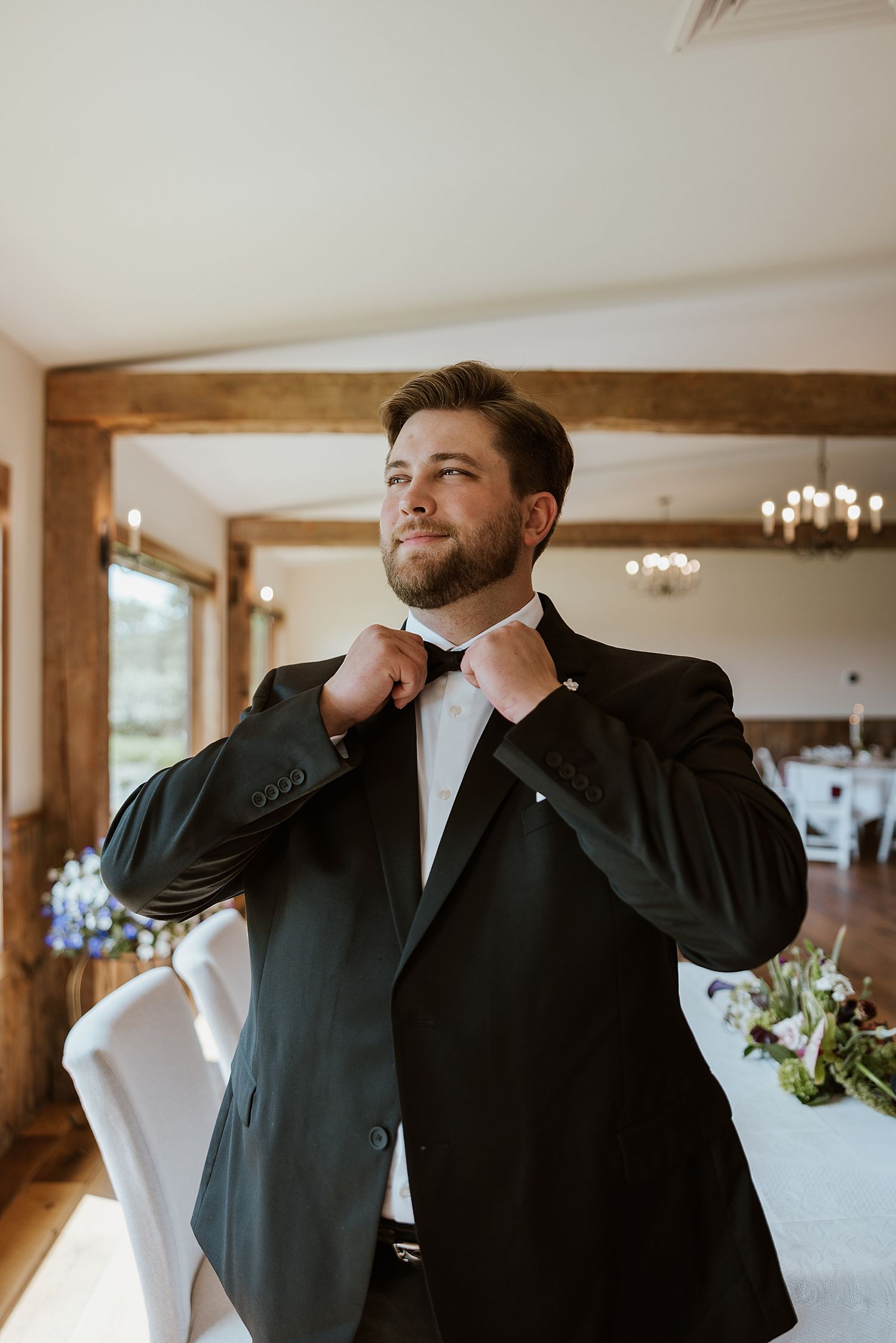 NH groom getting ready for his Dell-Lea wedding