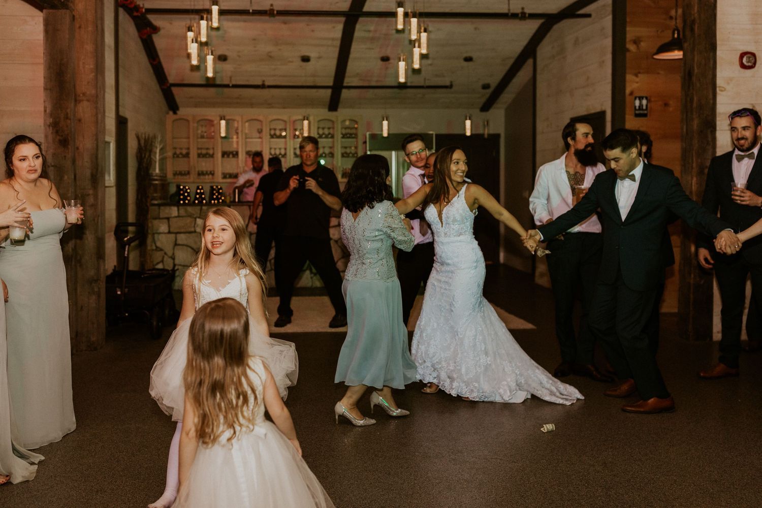 Dancing the night away with friends and family on the dance floor at the Arabella Estate in Buxton Maine.