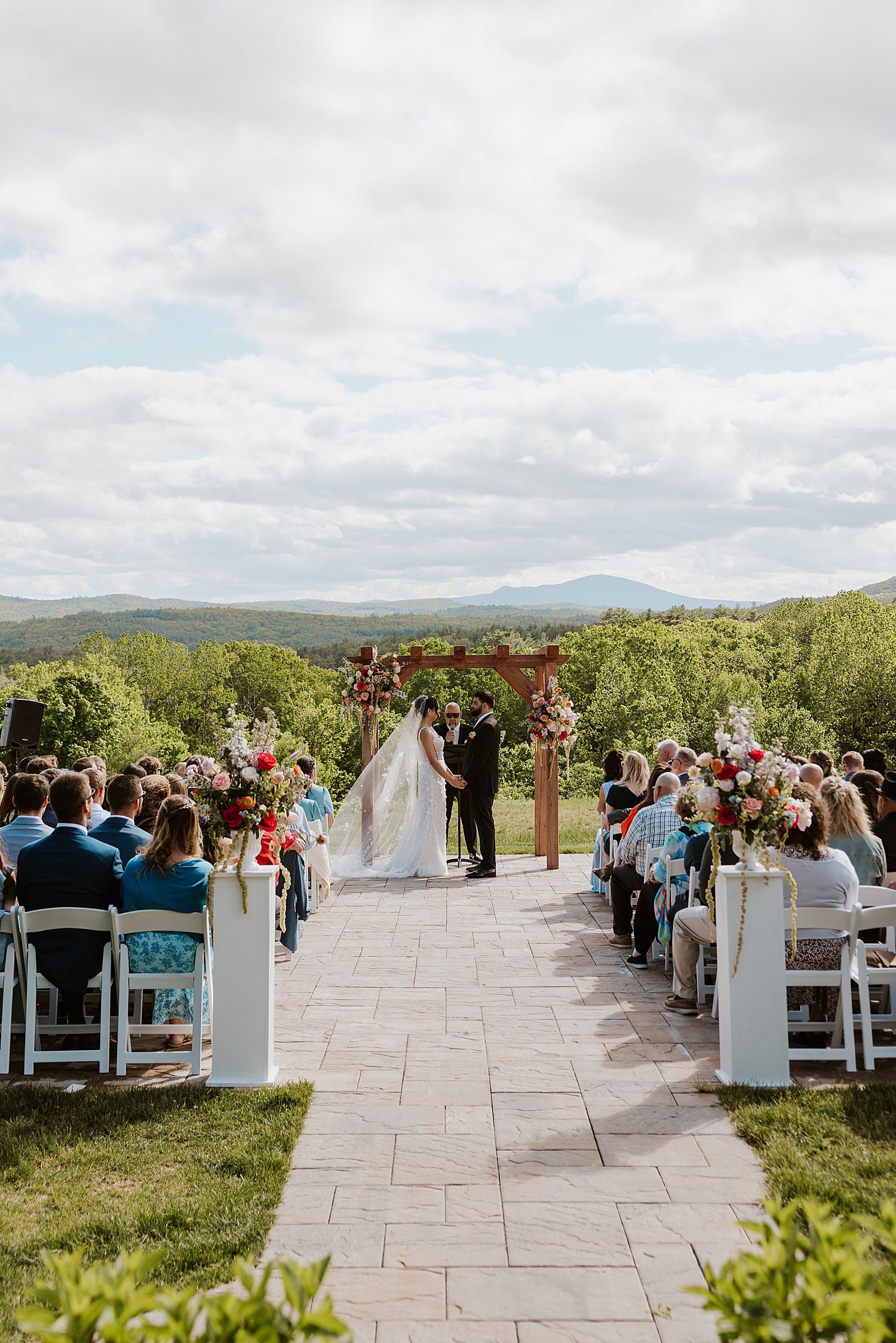 Wedding ceremony at Longlook Farm, NH
