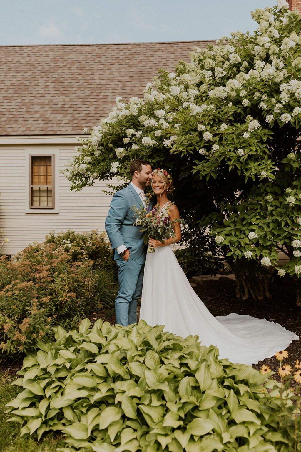 Gilford NH wedding bridal portraits at Birch Hill Farm
