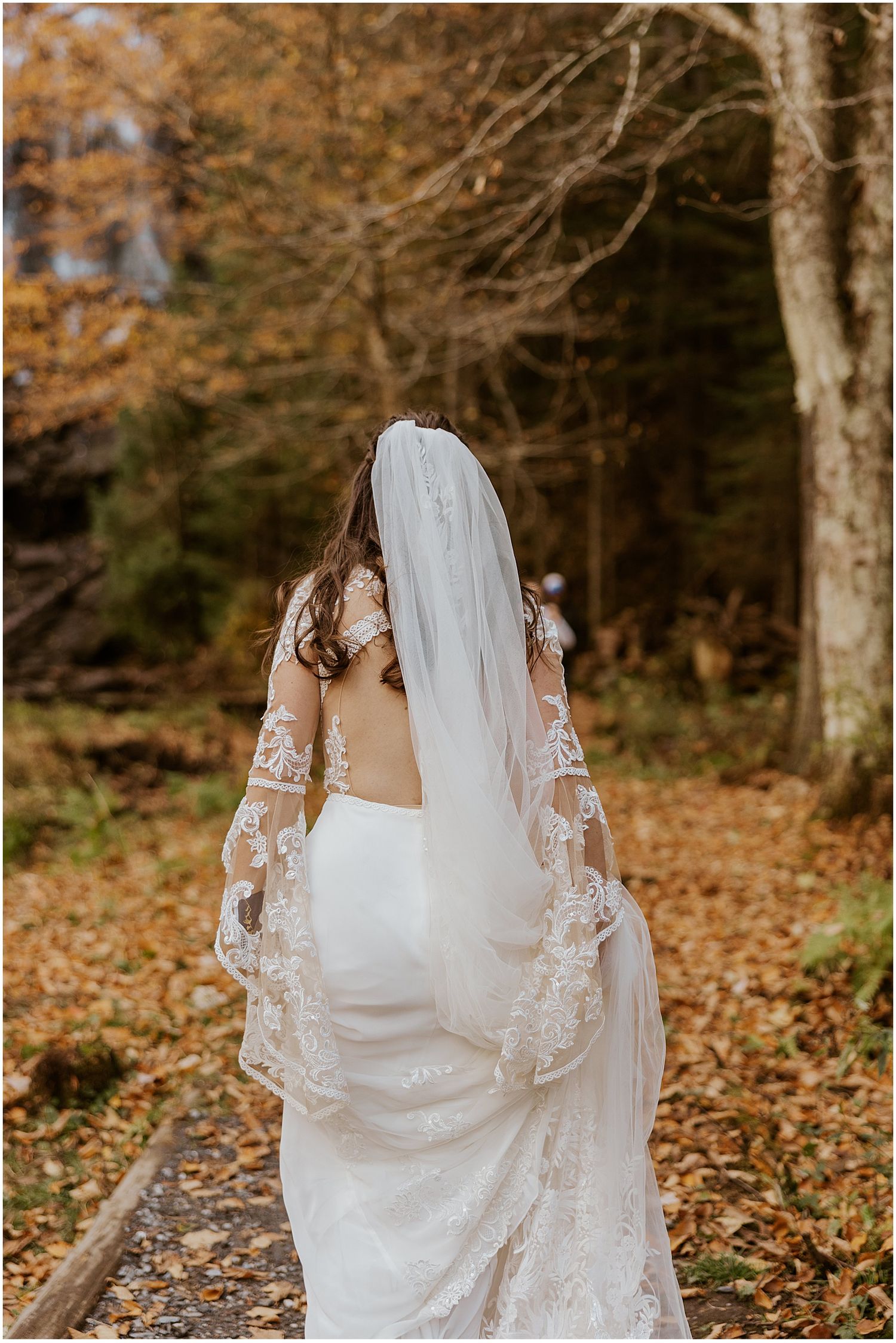 Bride at her NH wedding in nature Robin Easler Photography