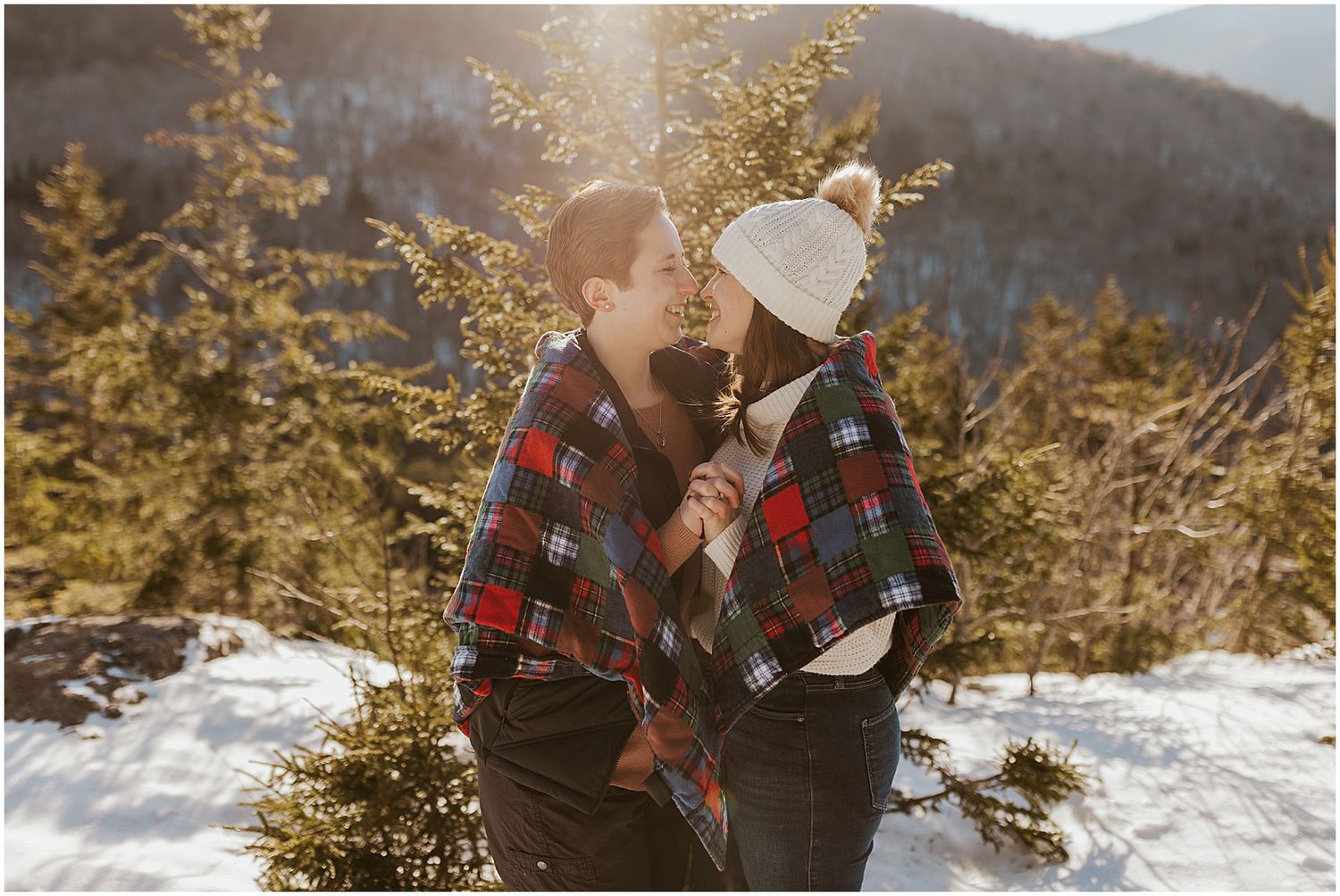 Winter engagement photos New Hampshire