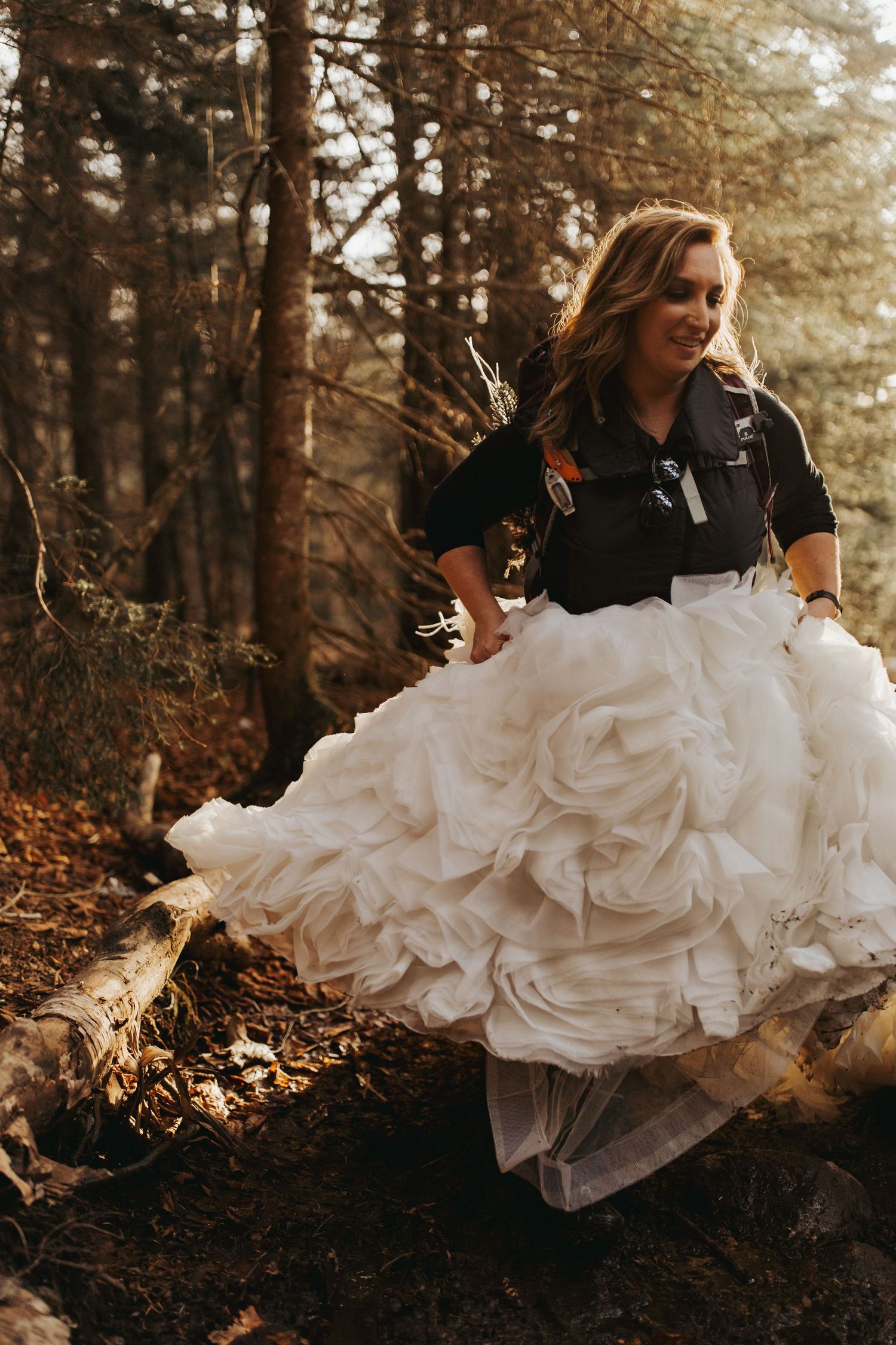Jackie and Andy Brosonski elope on Mount Cardigan at Sunset