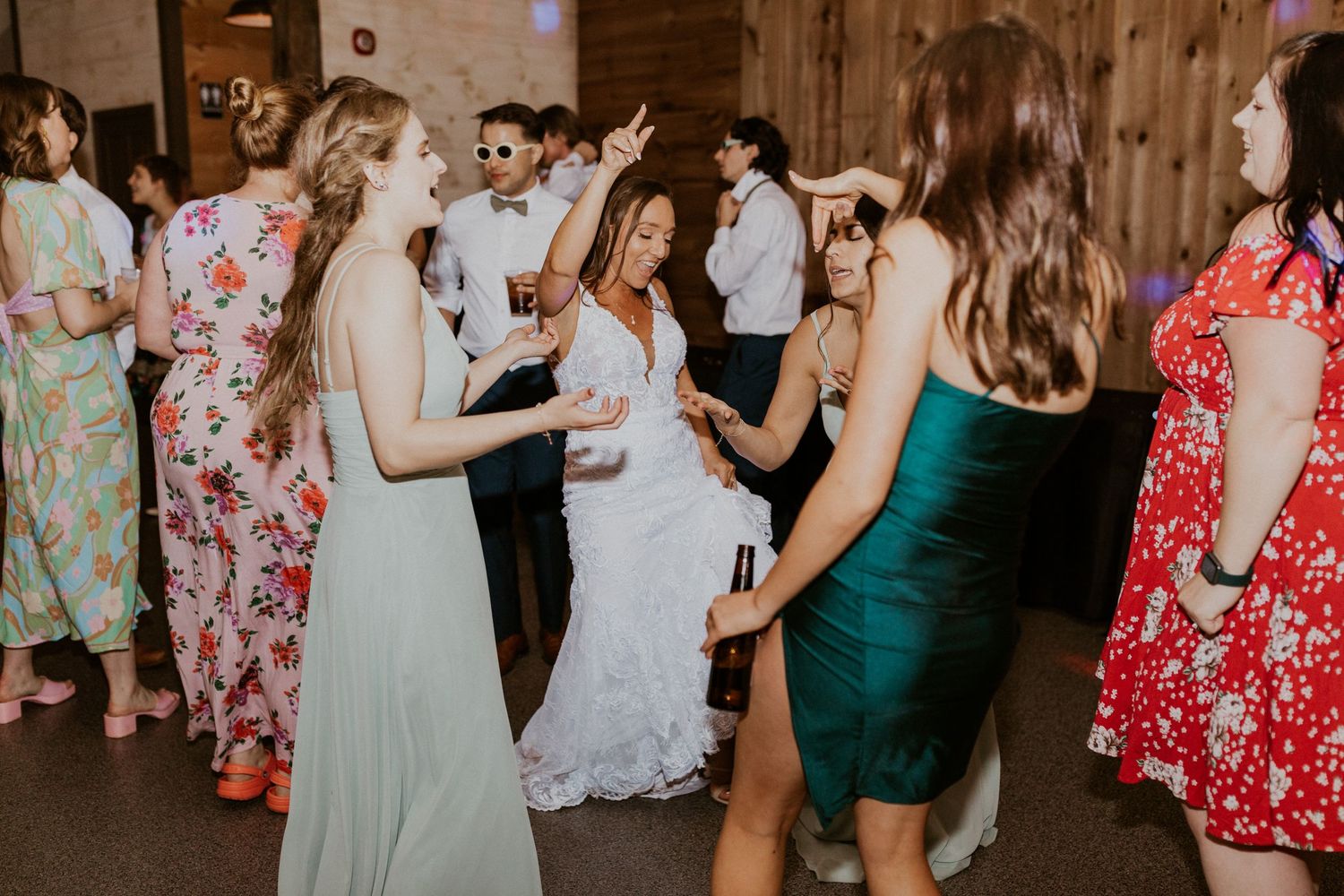 Dancing the night away with friends and family on the dance floor at the Arabella Estate in Buxton Maine.