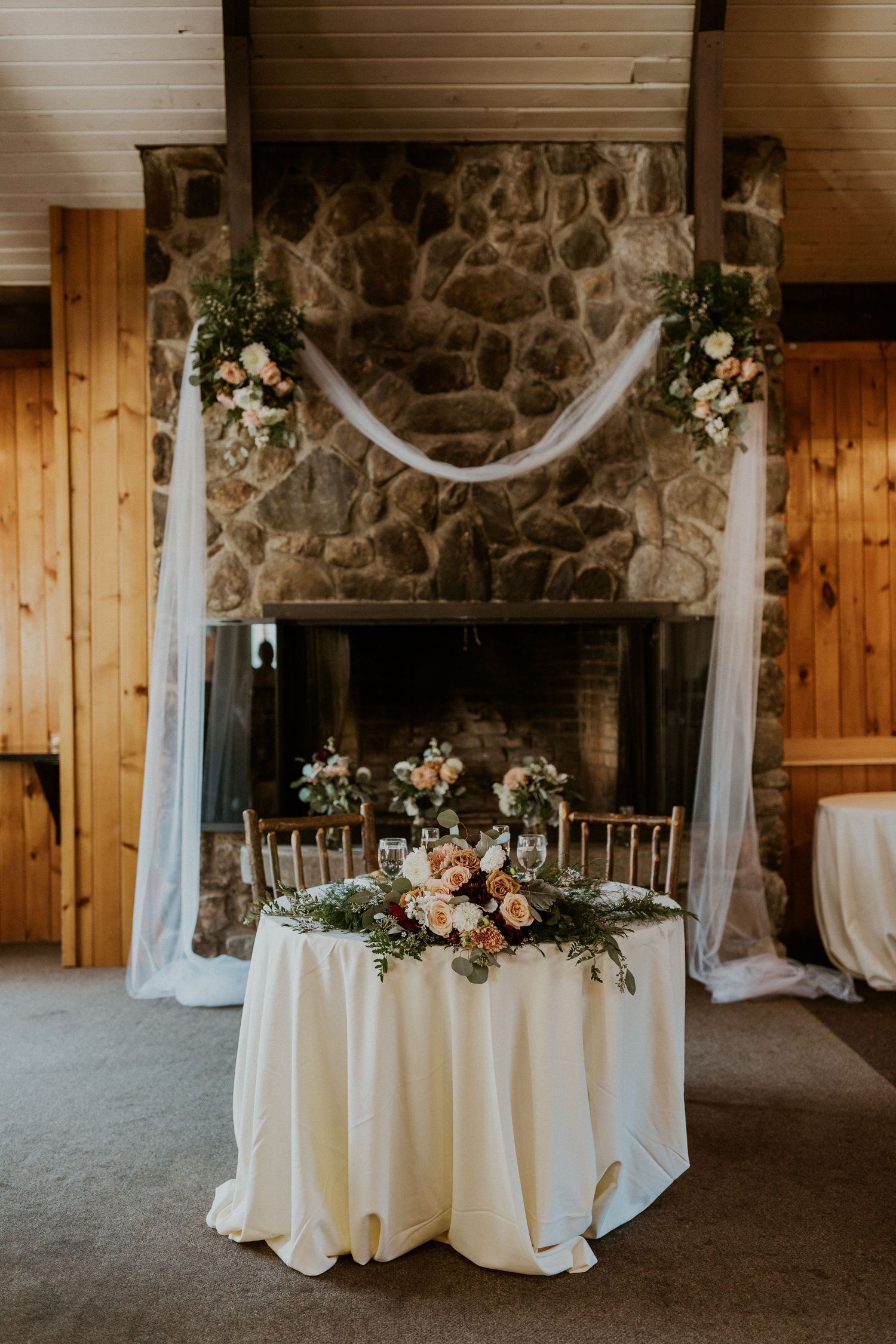 Wedding reception in the Octagon Lodge at Loon Mountain.