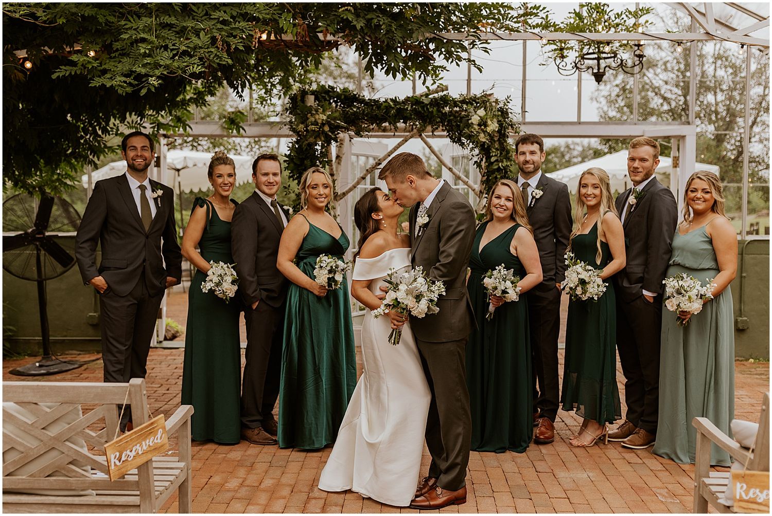 Green wedding party color palette