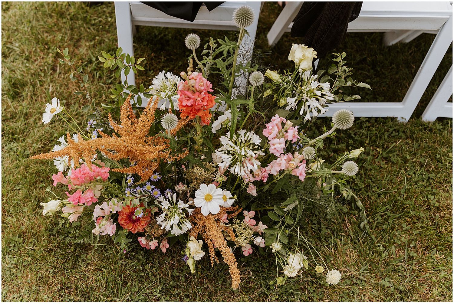 Ceremony flowers for a Whiteface Hollow wedding in NH
