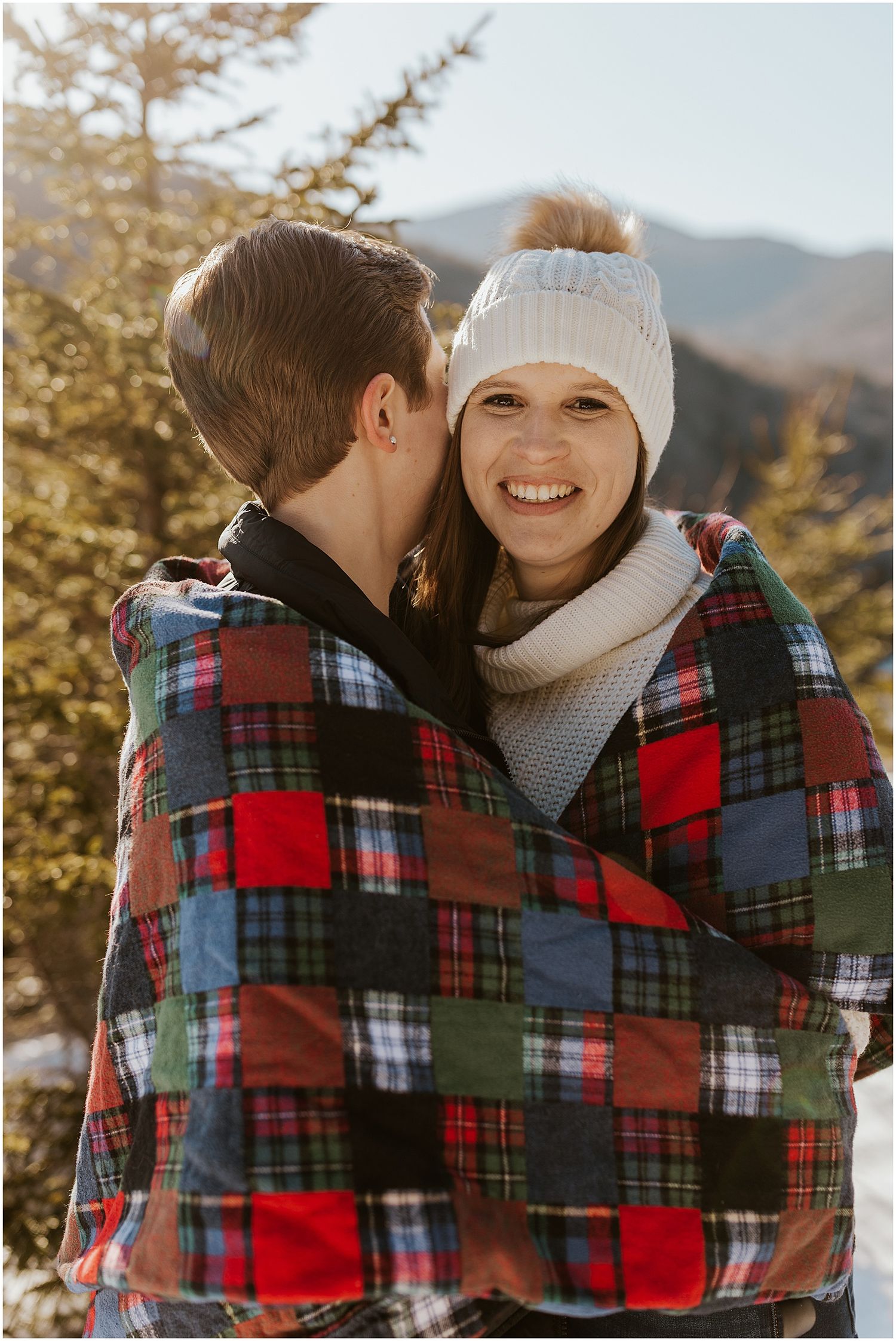 Winter engagement photo session NH