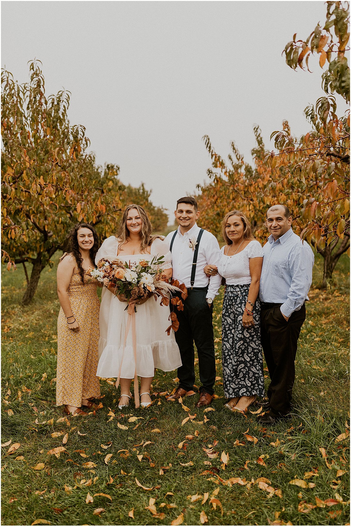 New England elopement at apple orchard