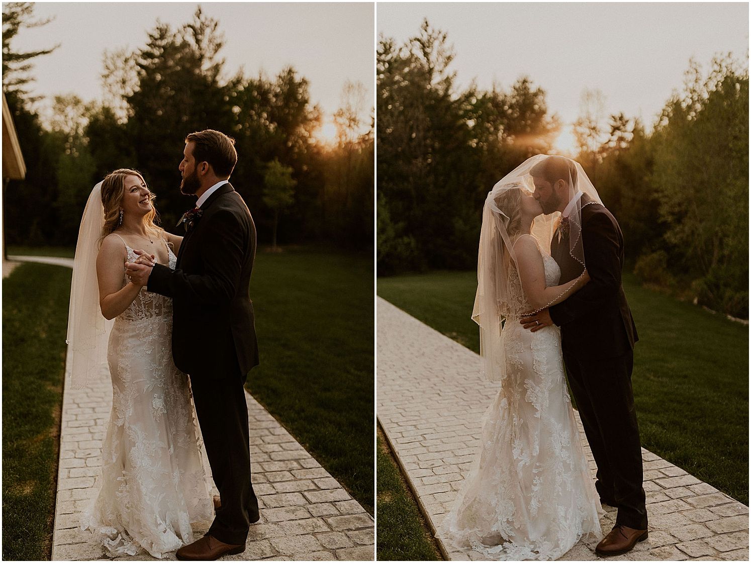 New Hampshire summer wedding sunset portraits