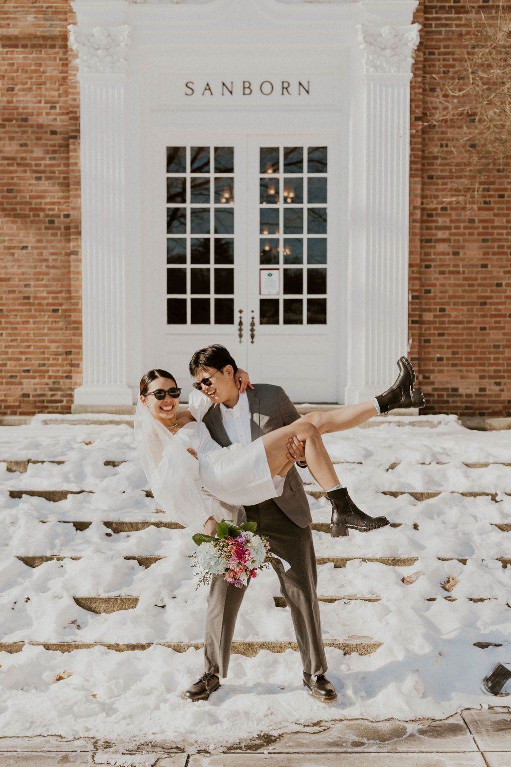Winter elopement pictures