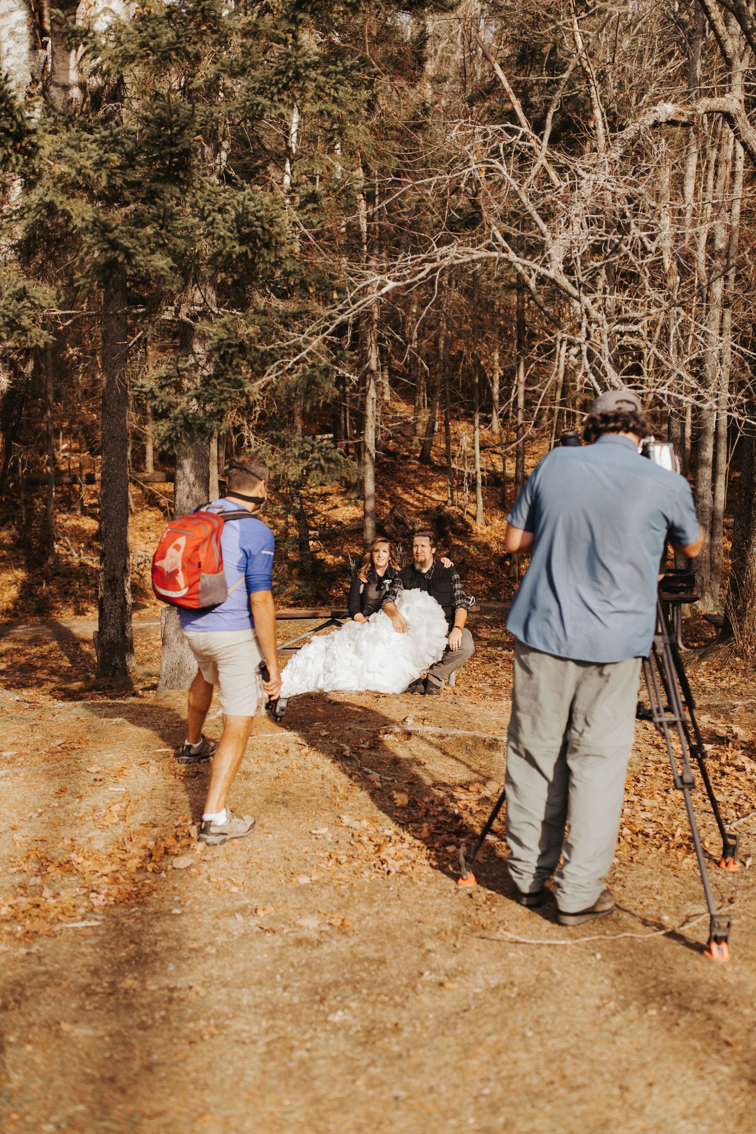 Jackie Brosonski and Andy Brosonski being interviewed by WMUR