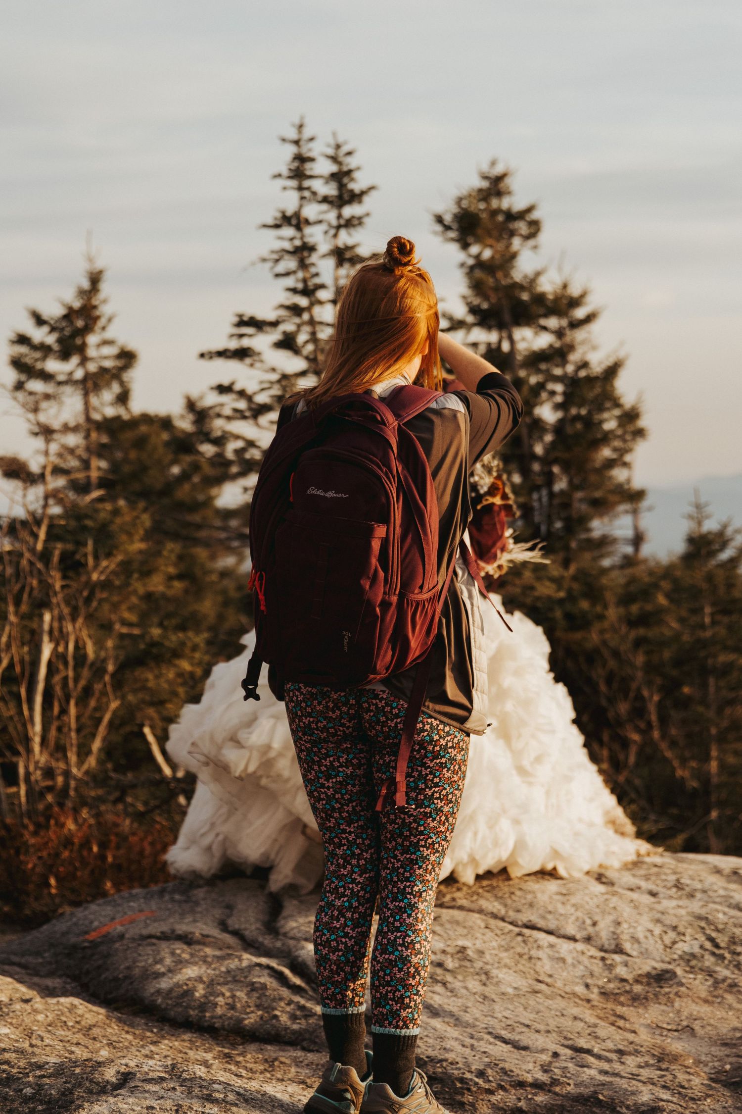 Jackie and Andy Brosonski elope on Mount Cardigan at Sunset