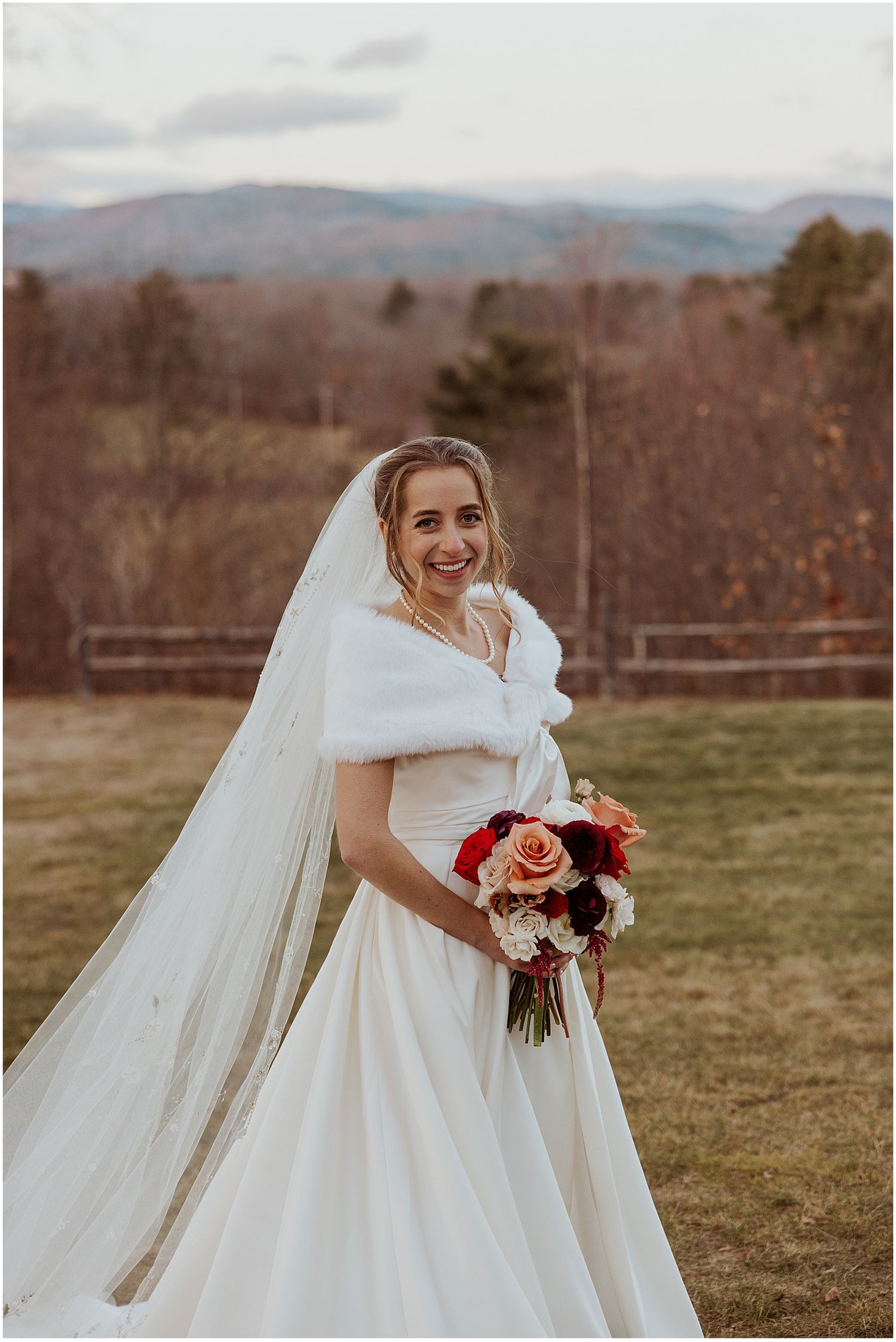 Bride at her White Mountain wedding
