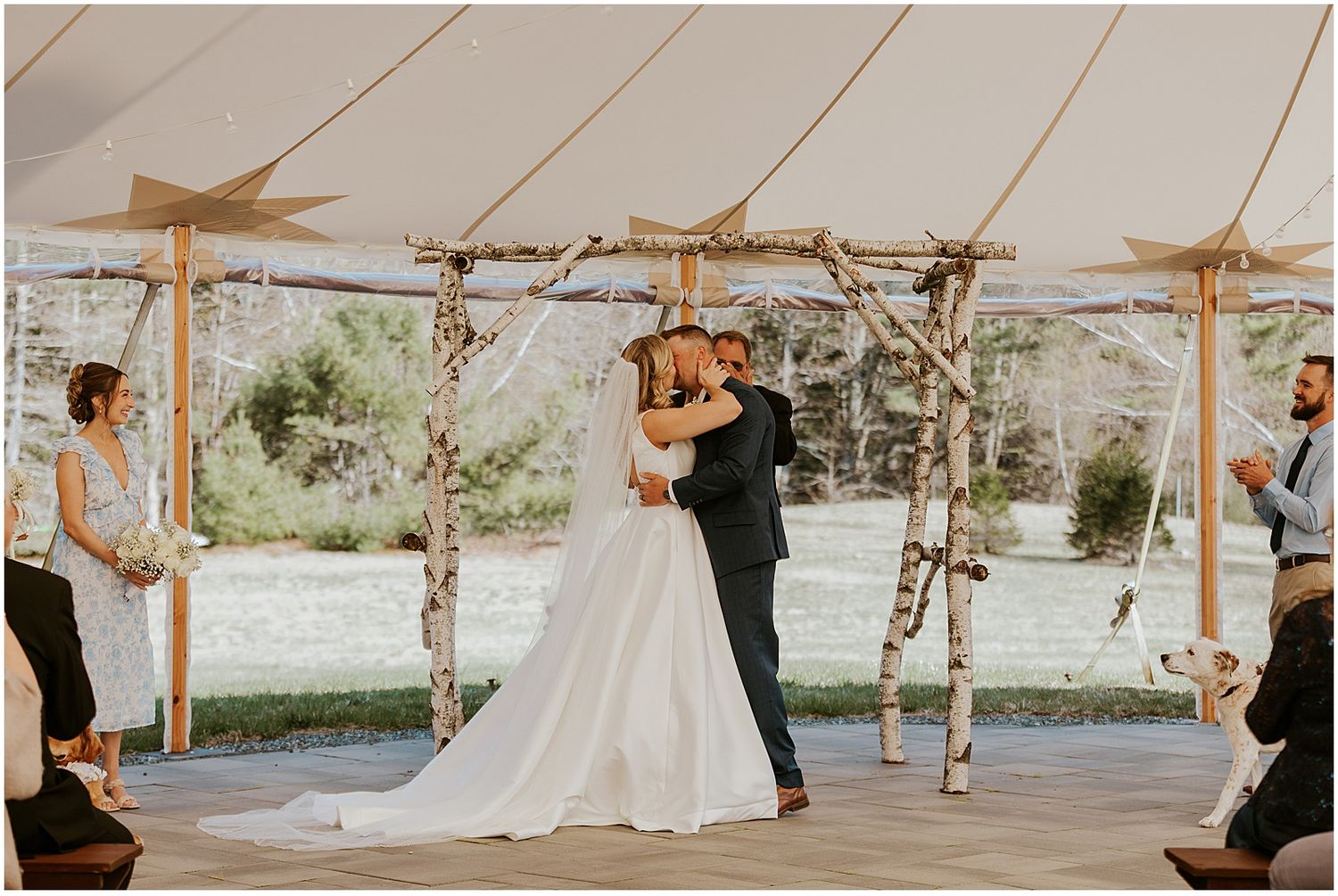 Bride and groom at their Preserve at Chocorua wedding ceremony