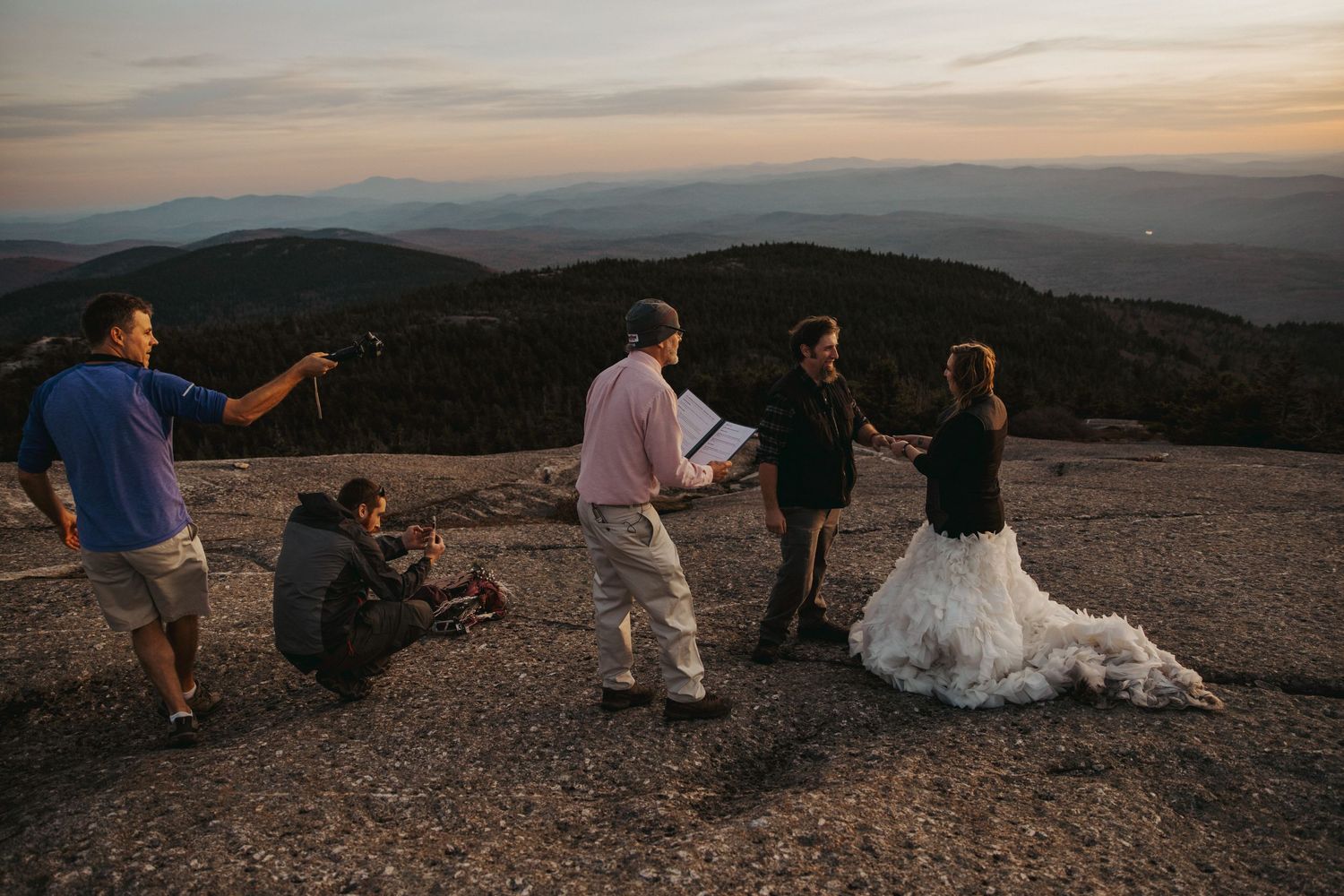 Jackie and Andy Brosonski on the mountain top after their elopement