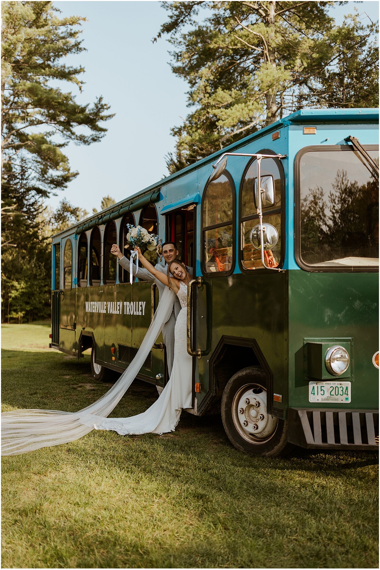 Waterville Valley wedding trolley