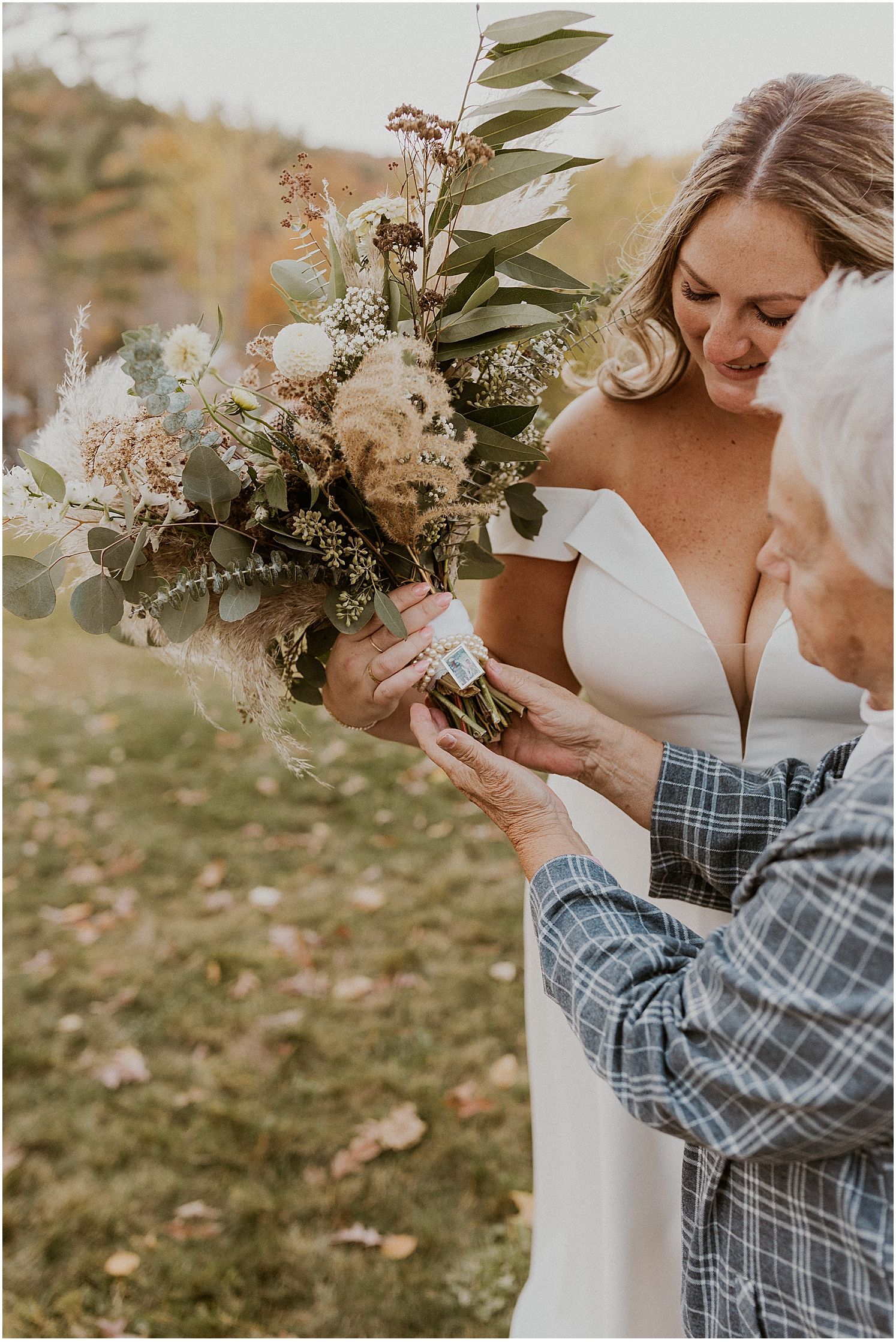 Bride and her grandmother at NH wedding