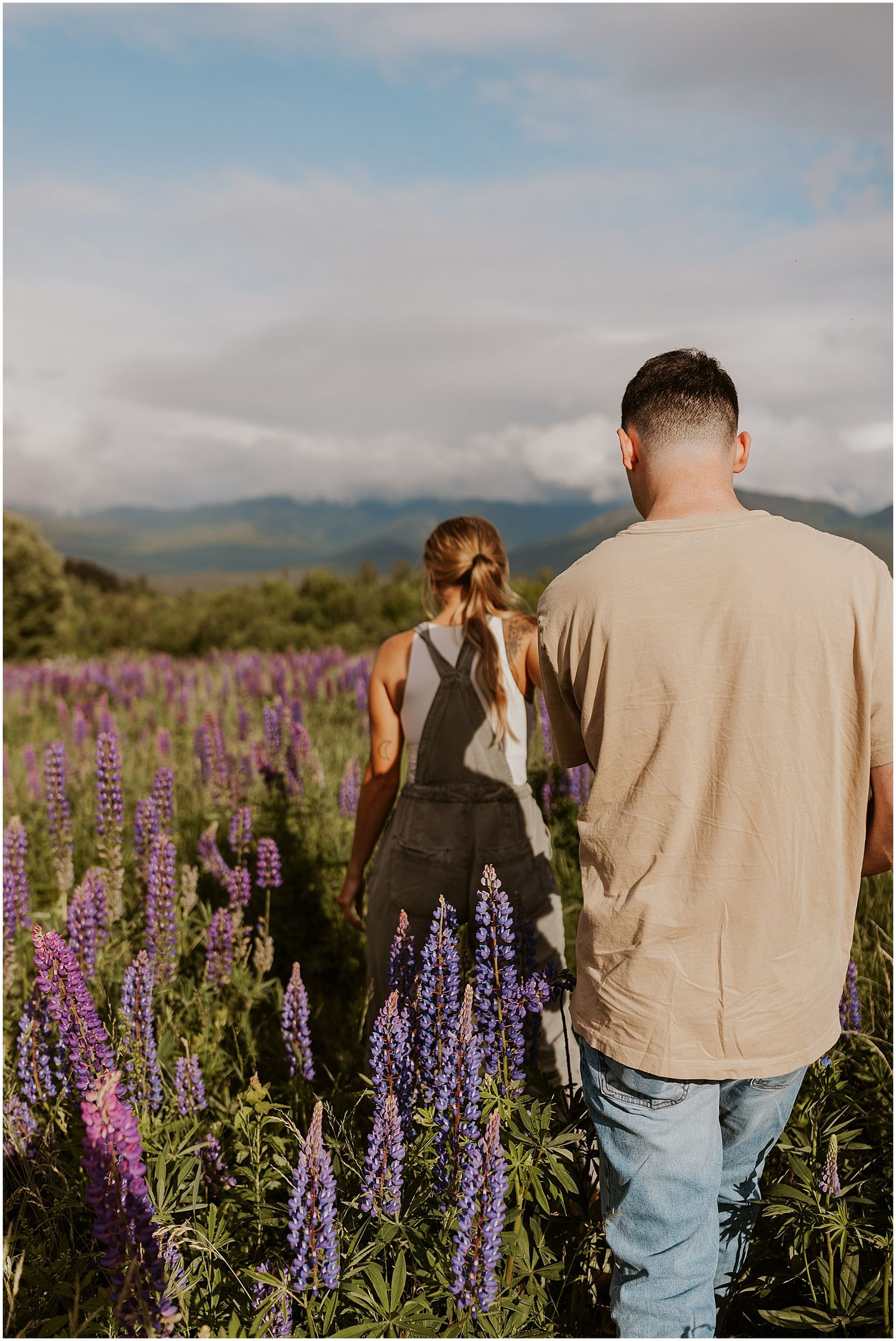 Wildflower proposal in Sugar Hill Lupine field - Robin Easler Photography