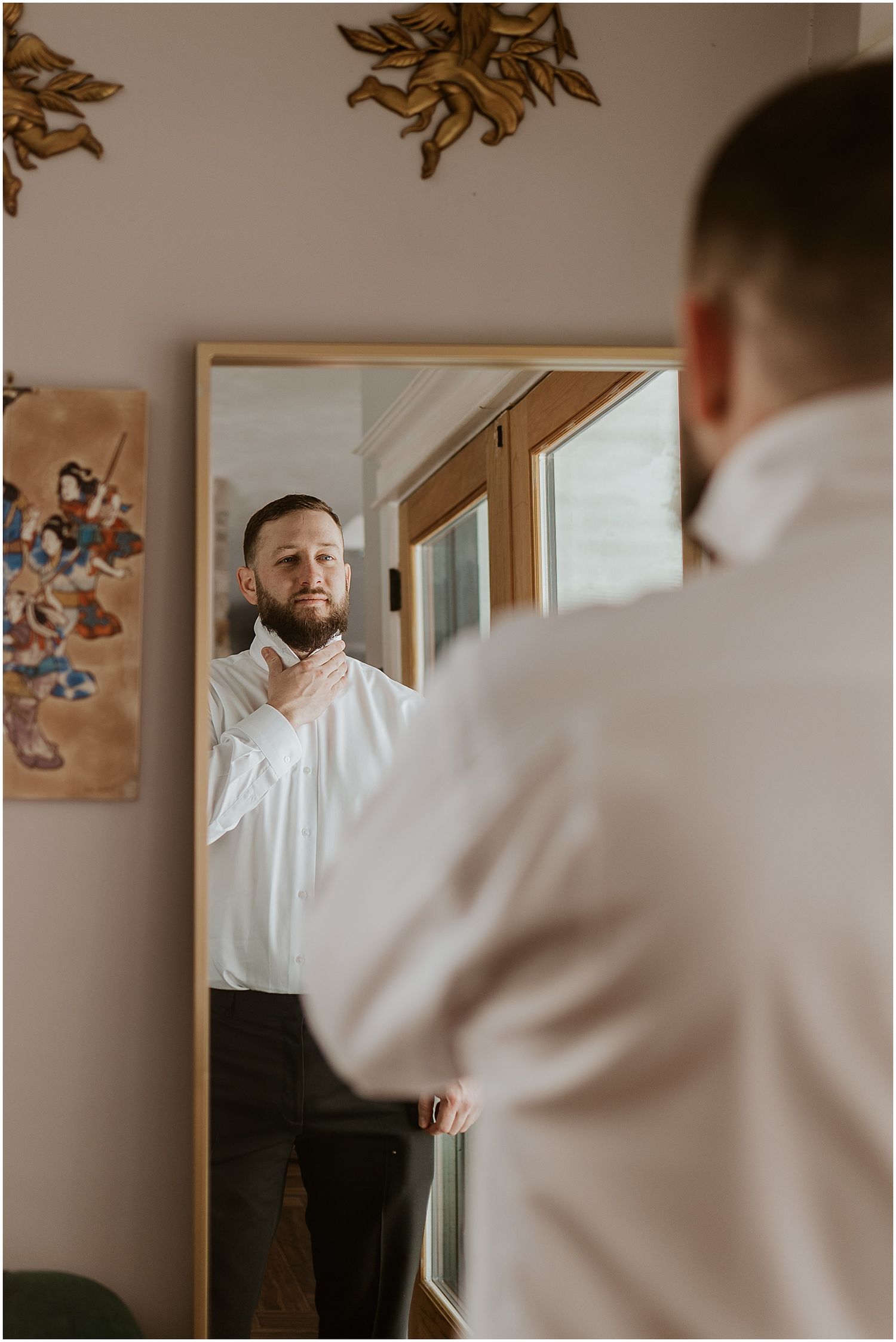 Groom getting ready NH wedding