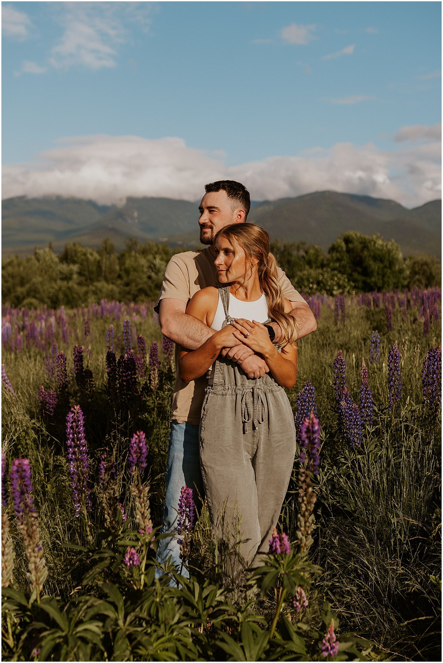 Summer engagement photos in the White Mountains NH