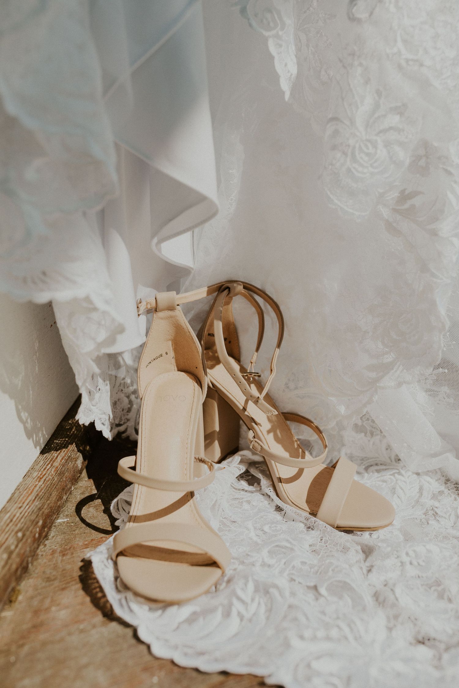 Wedding shoes and details at a spring wedding at the Arabella Estate in Buxton Maine