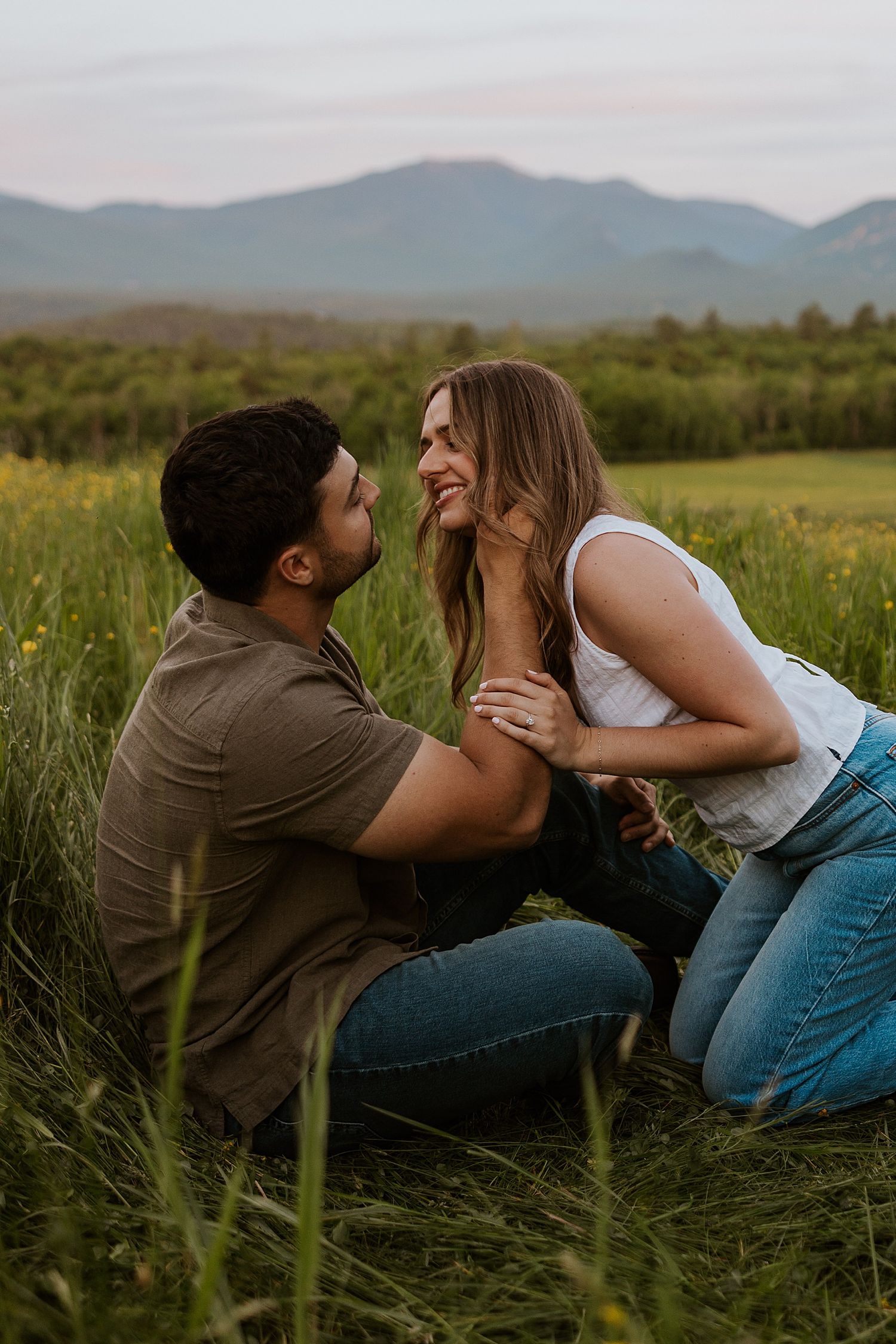 New Hampshire couple taking White Mountain engagement photos