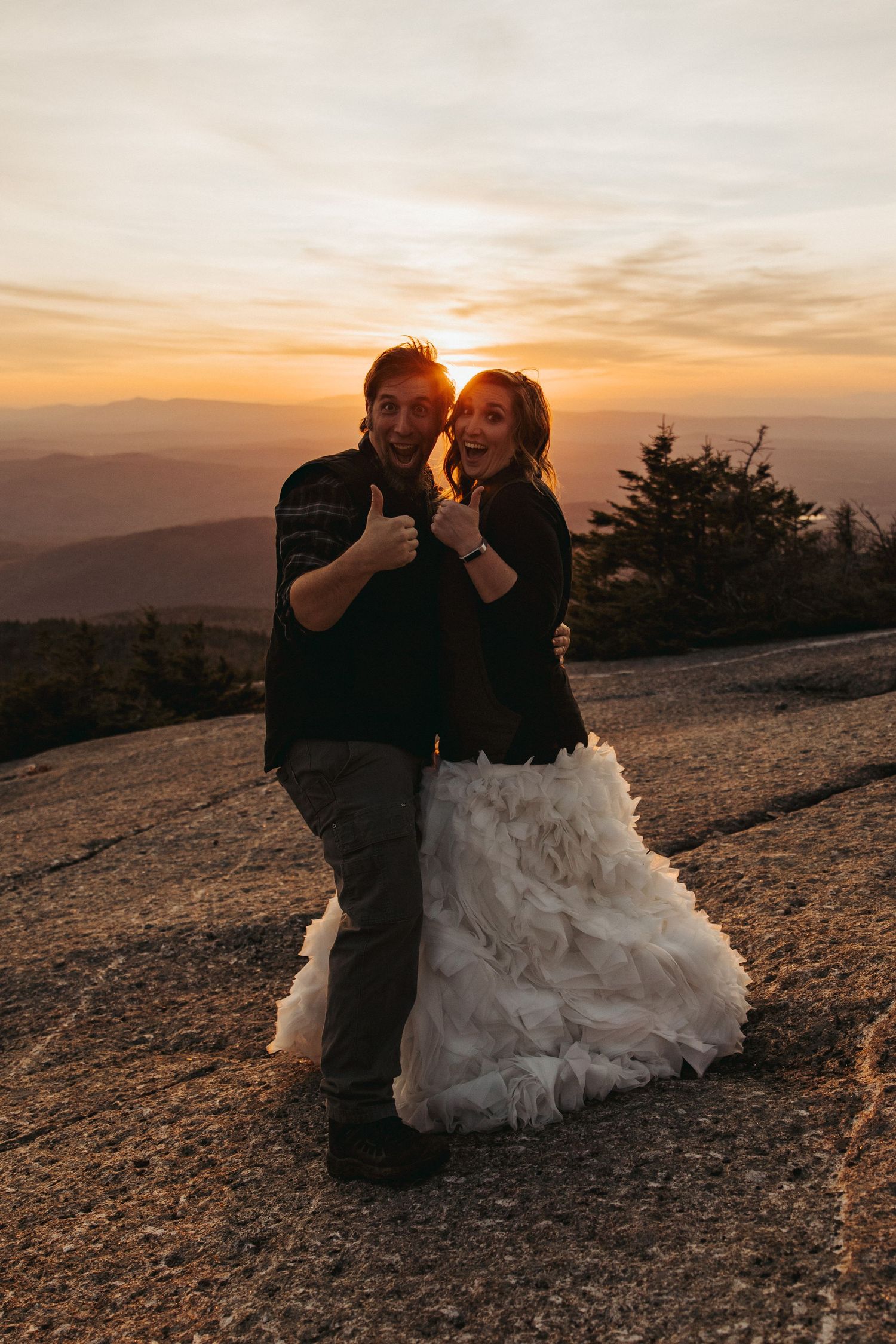 Jackie and Andy Brosonski on the mountain top after their elopement
