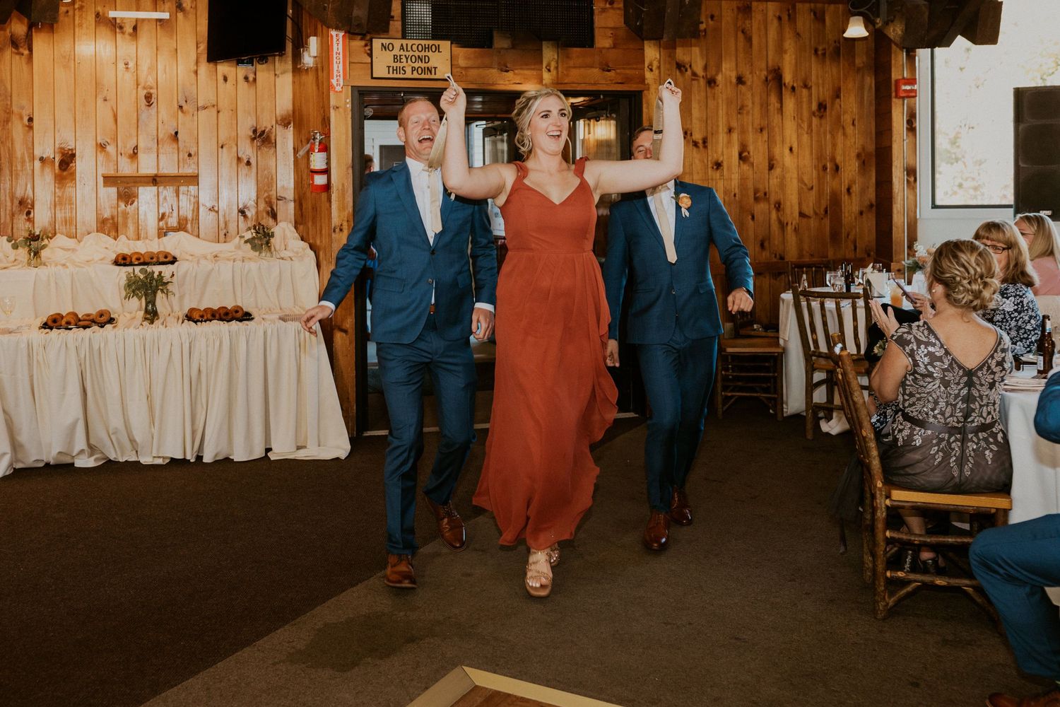 Wedding reception in the Octagon Lodge at Loon Mountain.