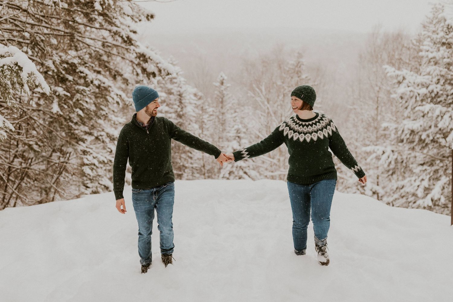 Taylor and Ken snuggling up together in a White Mountain National Forest Shelter while hiking the Flume Gorge in NH.