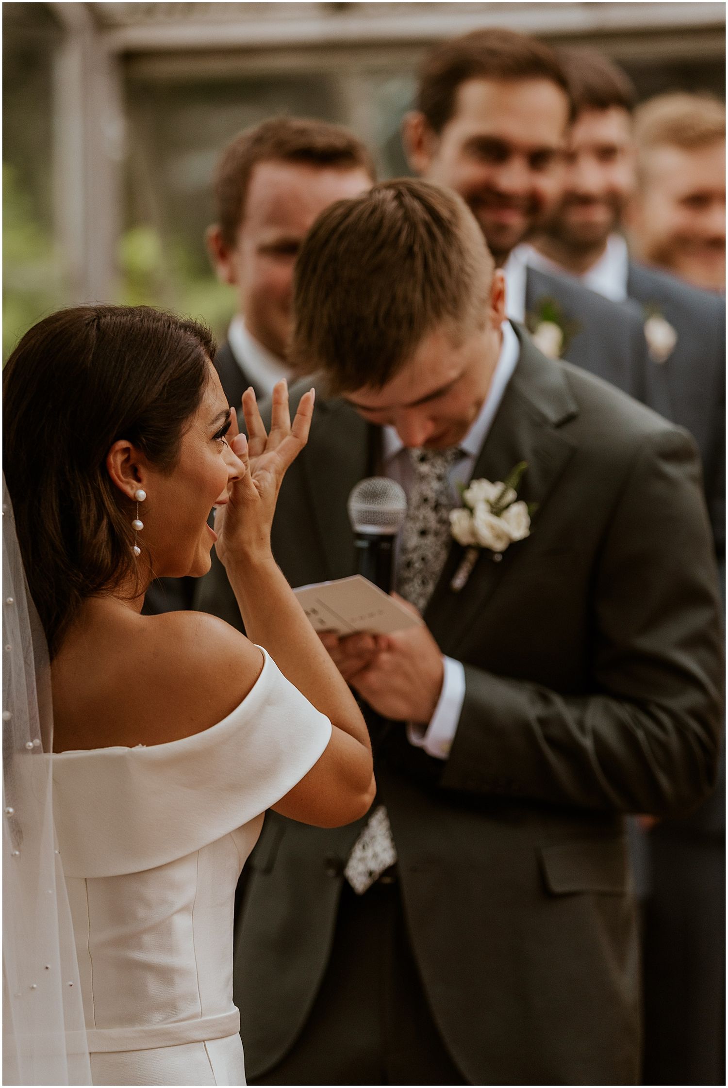 Wedding ceremony at The Barn on the Pemi