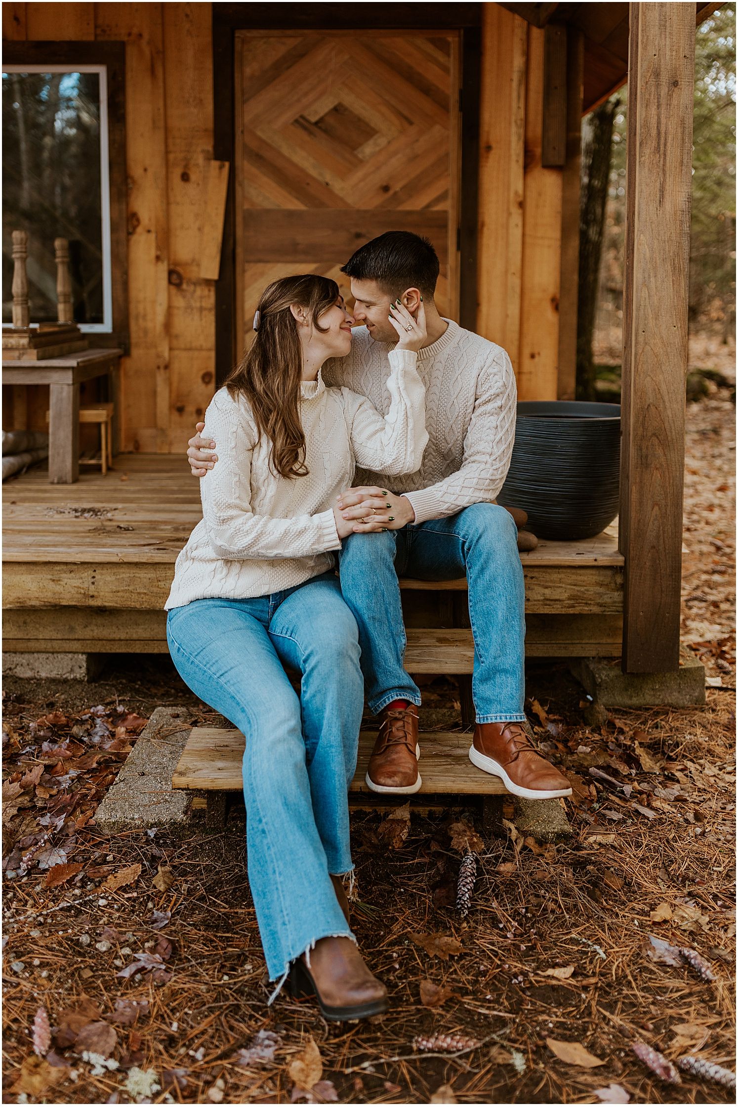 Couples shoot at the Conscious Cabin Conway NH