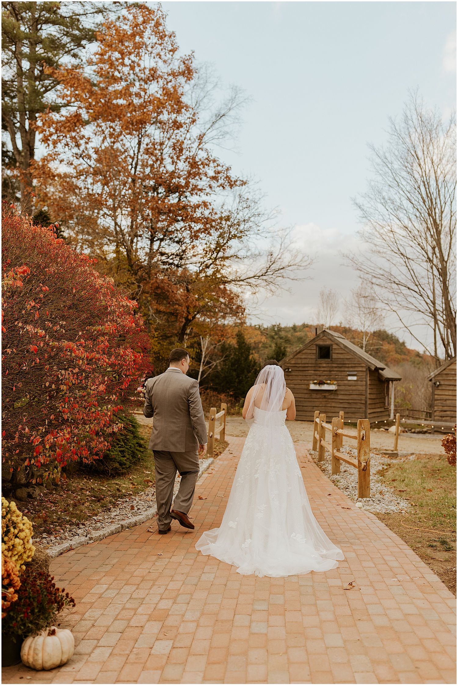 Bride and groom at the Barn on the Pemi in NH