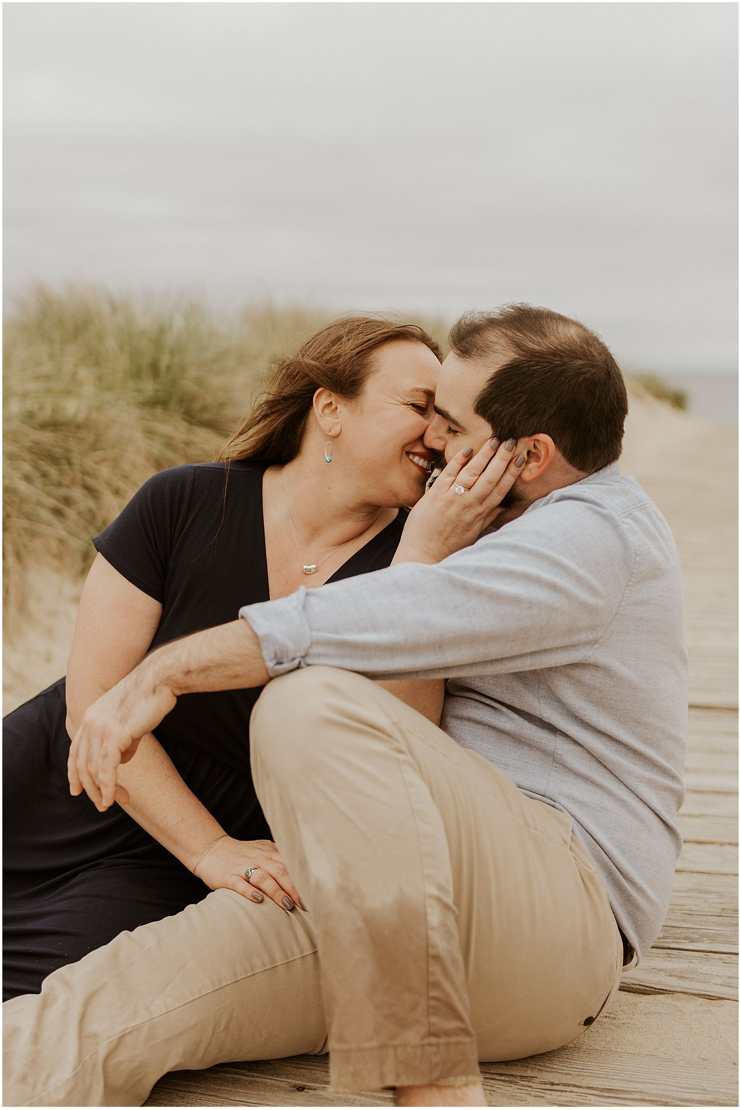 New England beach engagement photos