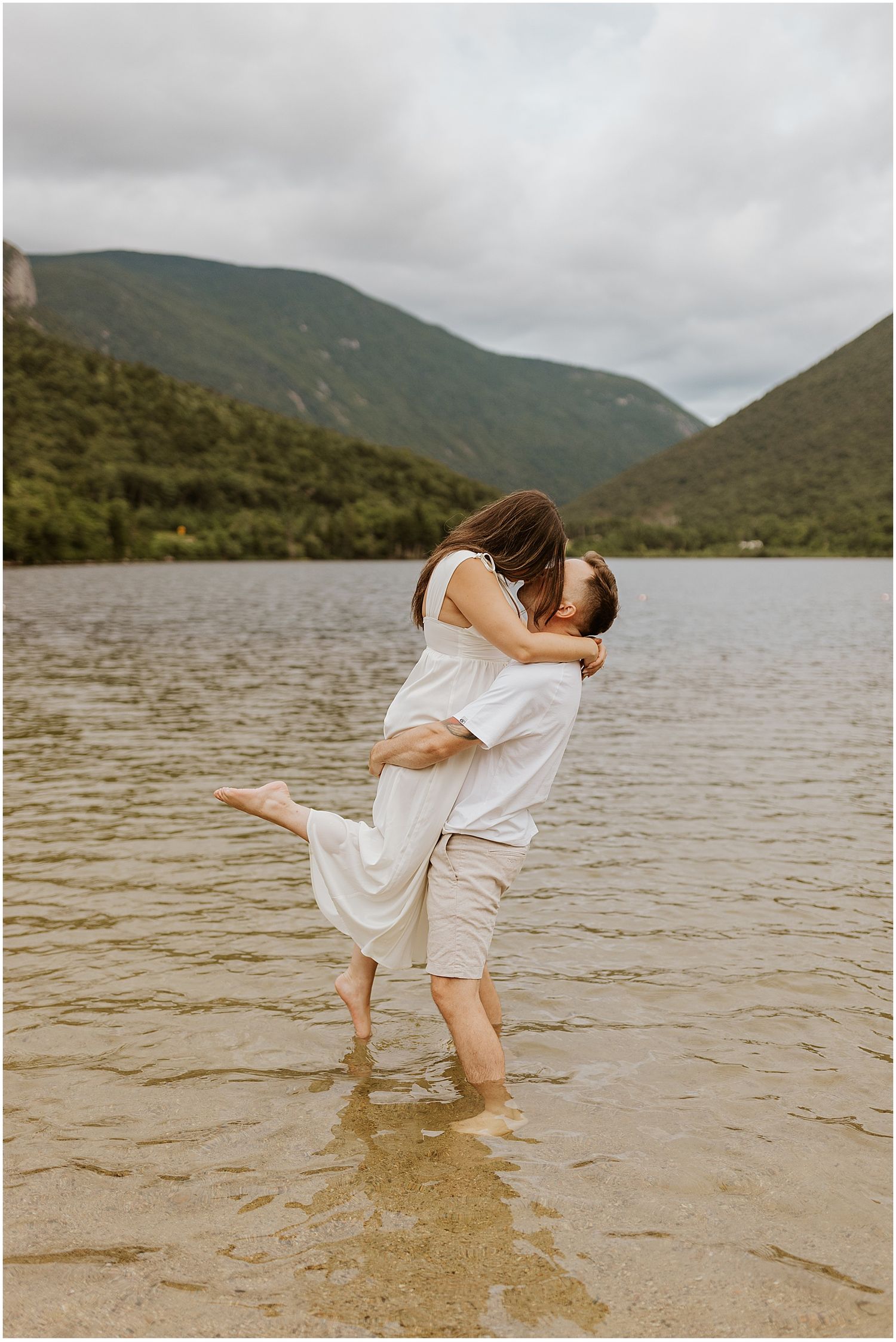 Romantic white mountain engagement pictures - Robin Easler NH Wedding Photographer