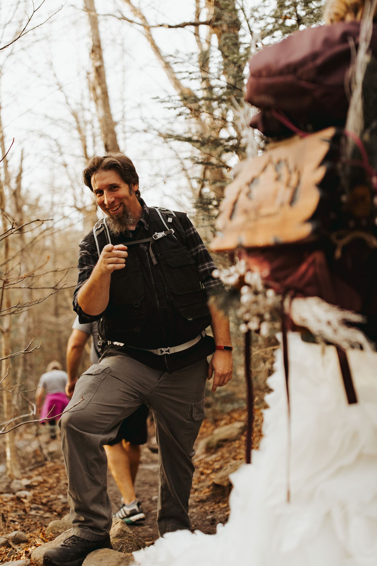 Jackie and Andy Brosonski elope on Mount Cardigan at Sunset