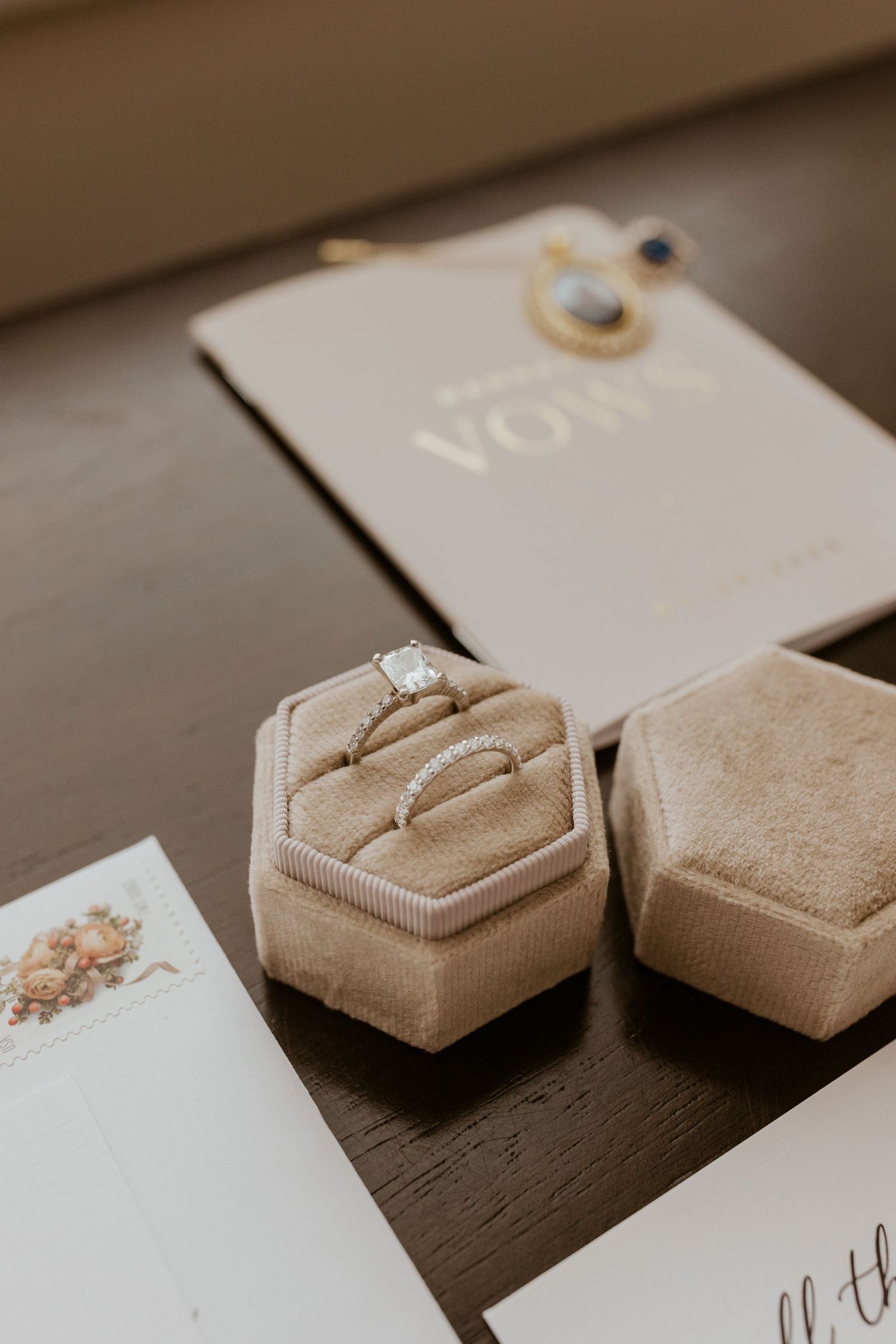 New Hampshire wedding bridal details flatlay photo