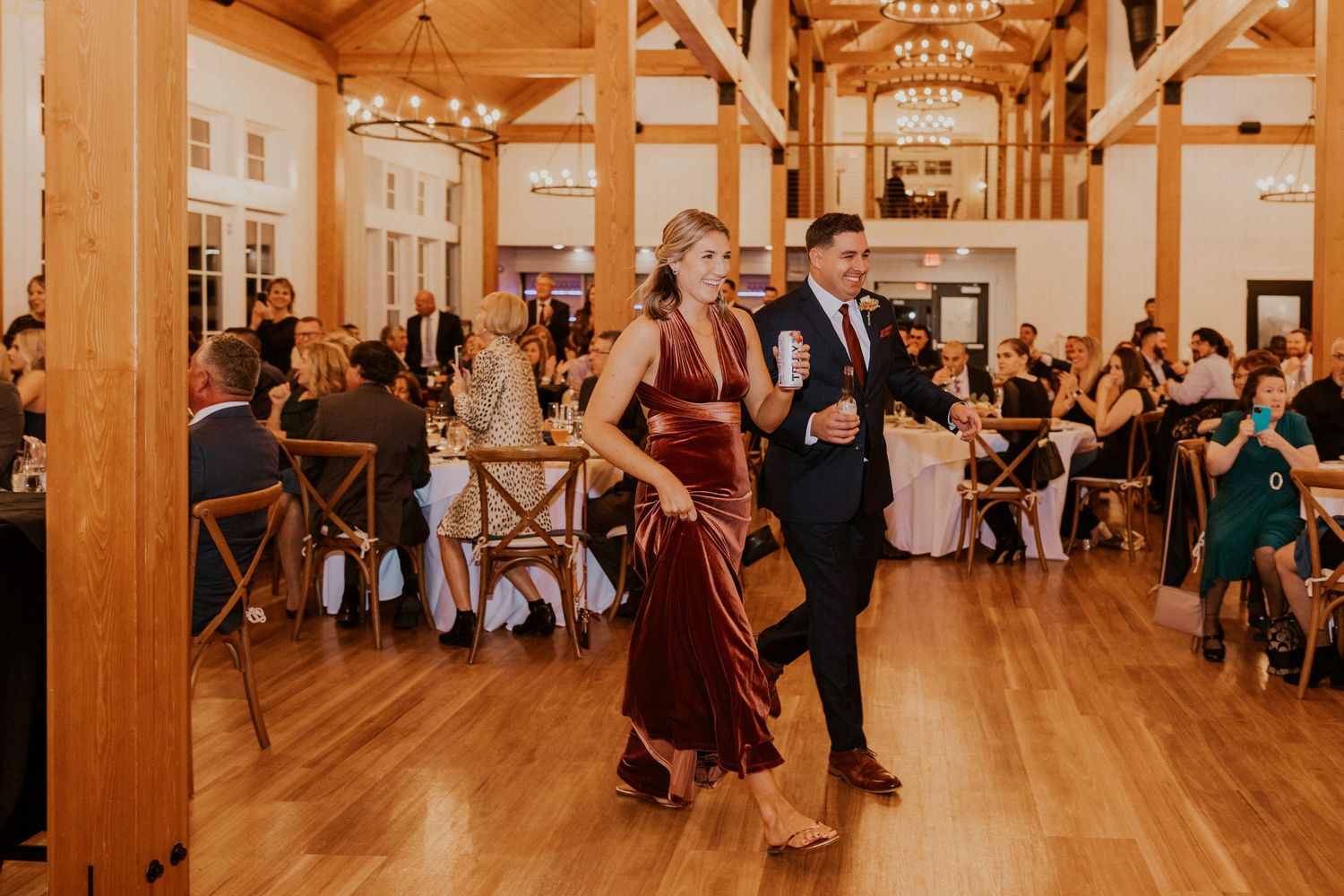 Reception inside the Lake House at Owl's Nest Resort in Thornton, New Hampshire.