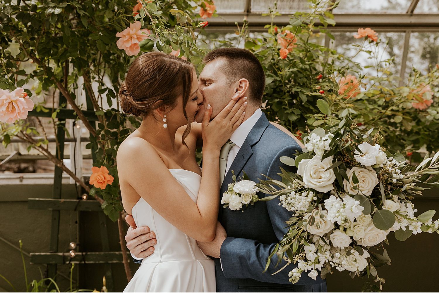 Bride and groom at their Barn on the Pemi wedding