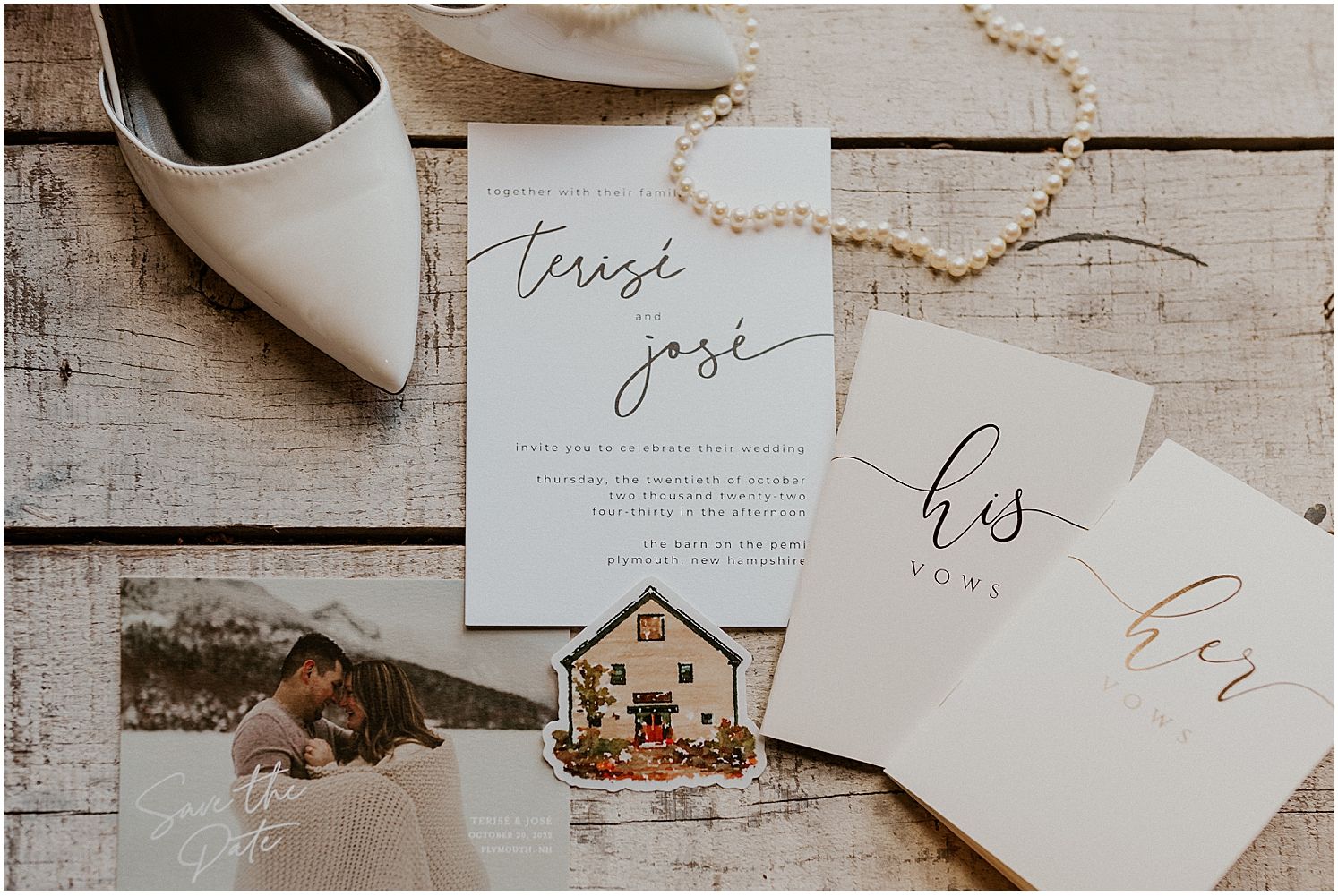Wedding flatlay photo for NH wedding