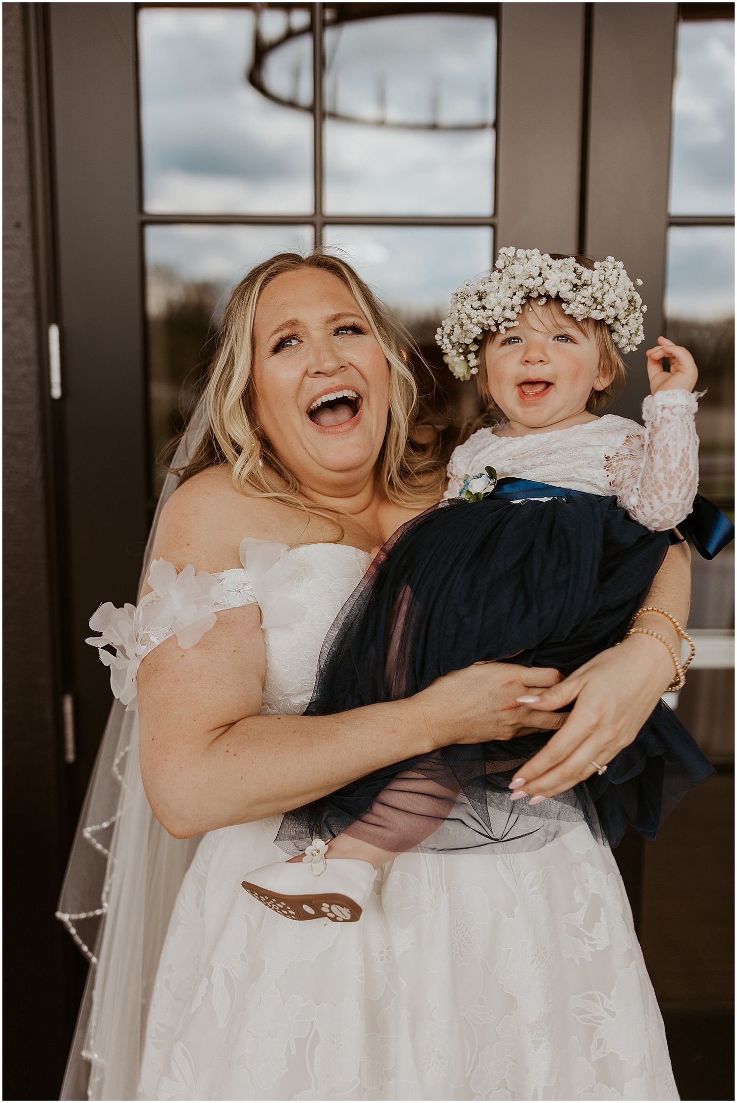 bride and her daughter at her owls nest wedding