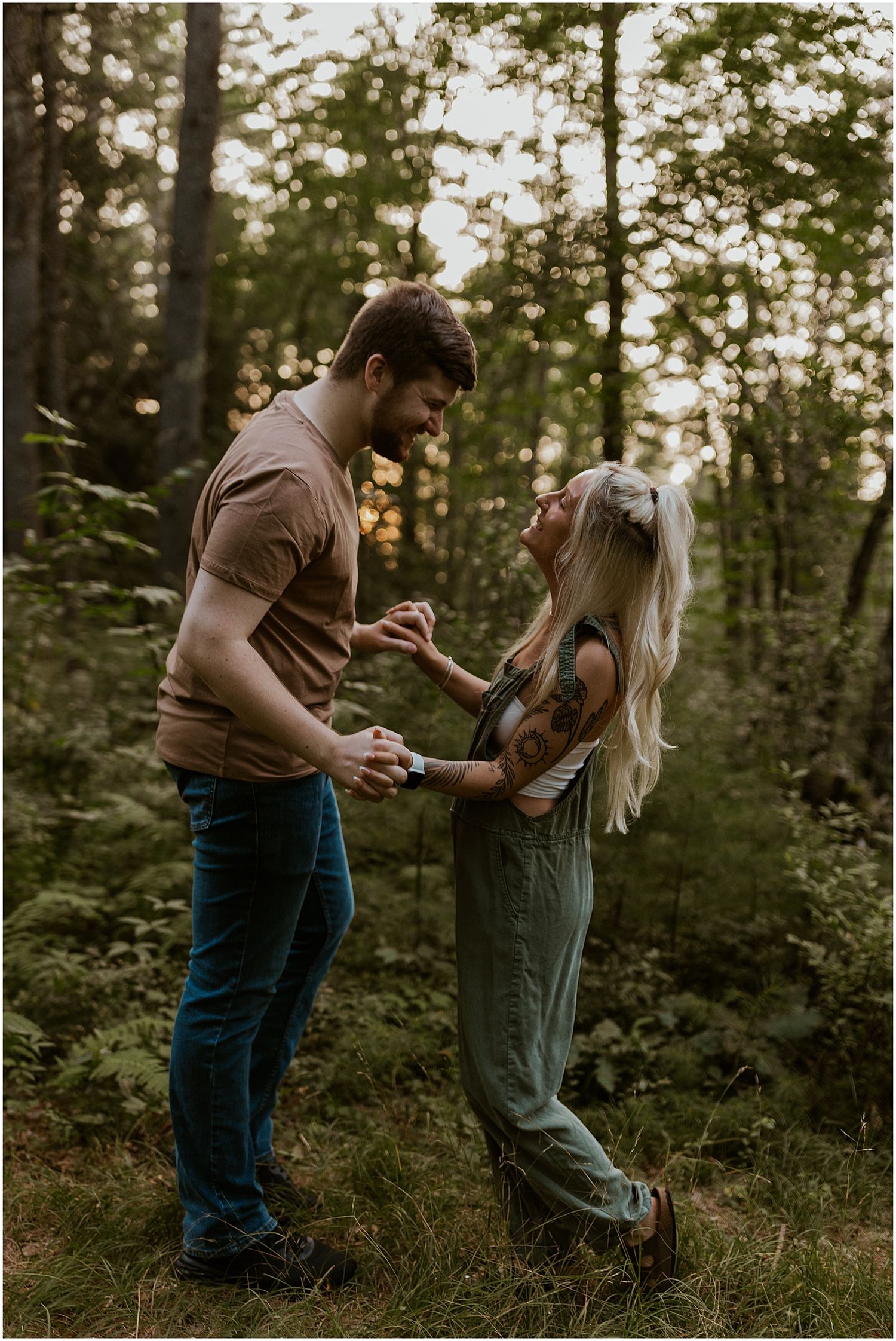 NH couple at Bear Brook State Park for forest photoshoot