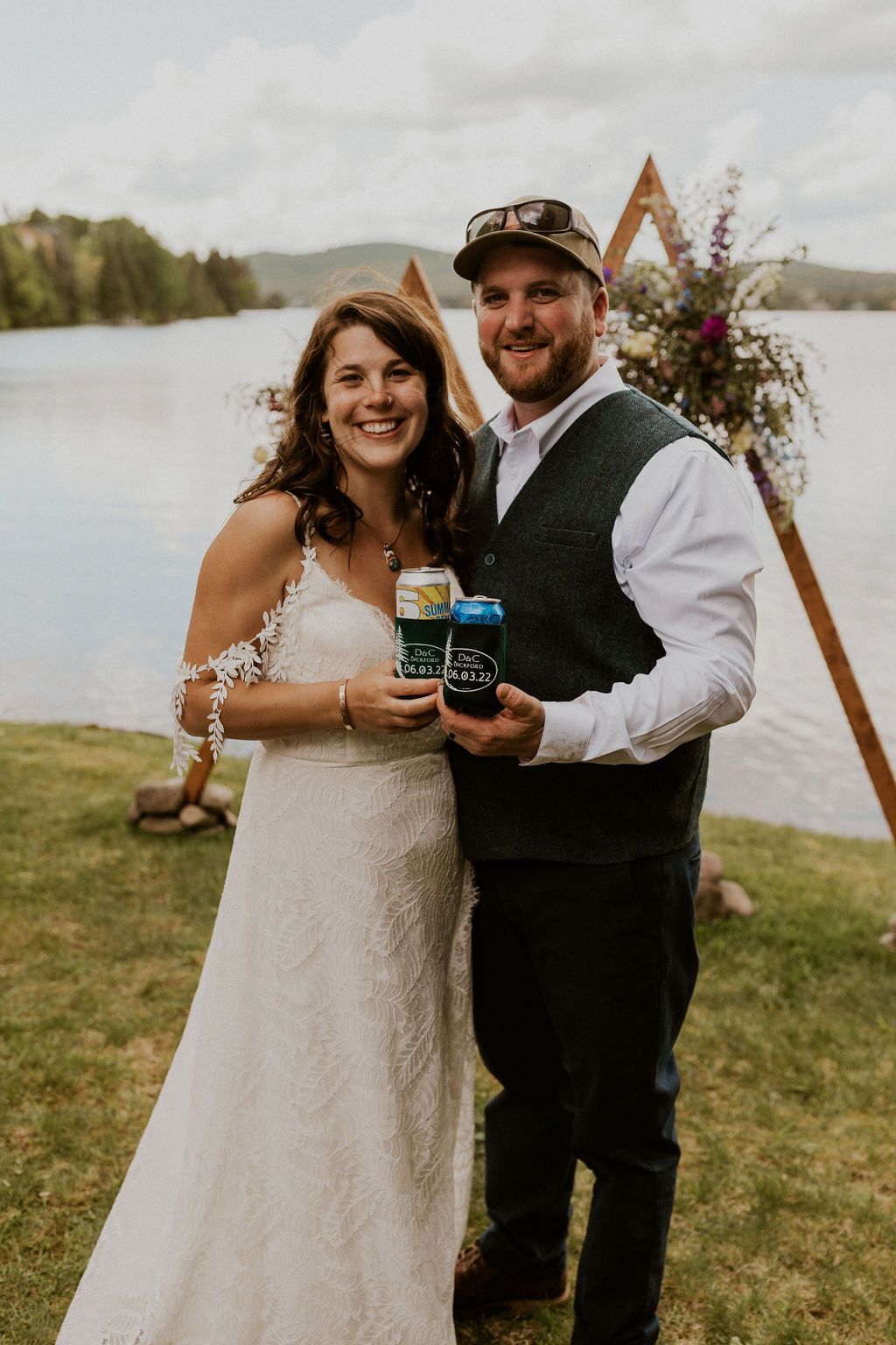 Bride and Groom at their NH elopement