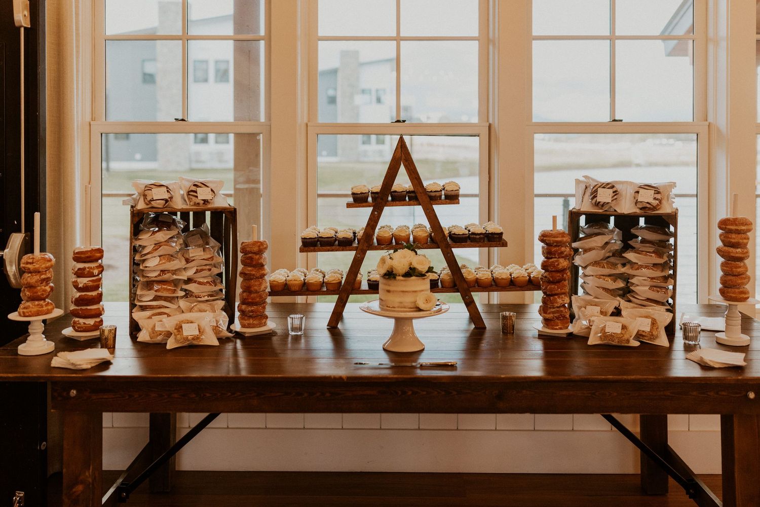 Reception inside the Lake House at Owl's Nest Resort in Thornton, New Hampshire.