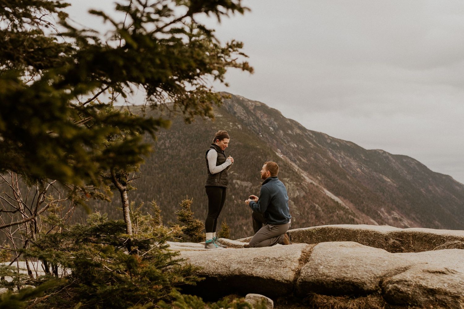 Proposal on the summit of Mount Willard in the White Mountains of New Hampshire.