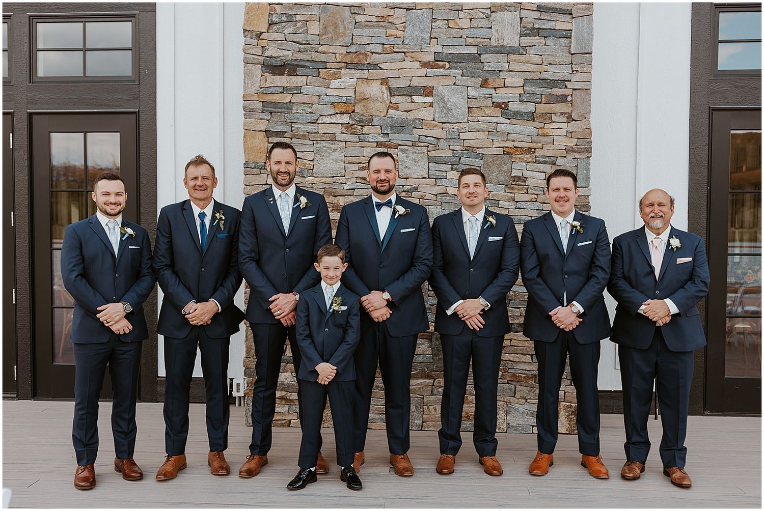 Groomsmen portrait at Owls Nest Resort NH