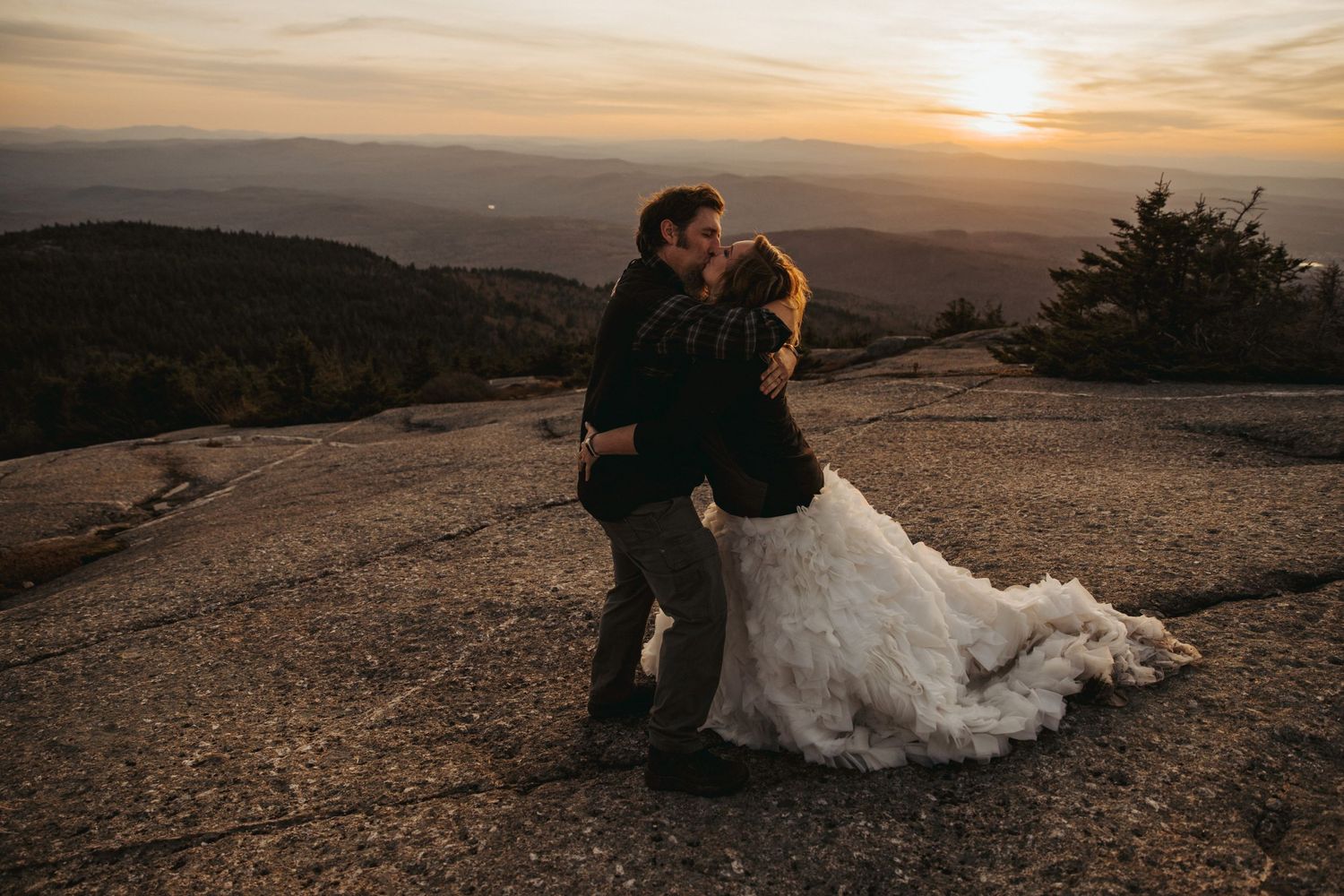 Jackie and Andy Brosonski on the mountain top after their elopement