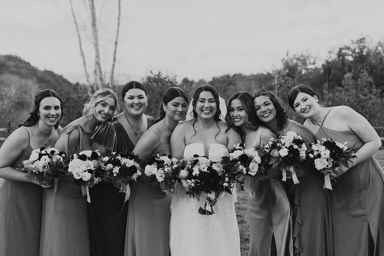 Bride and her bridesmaids at a NH wedding