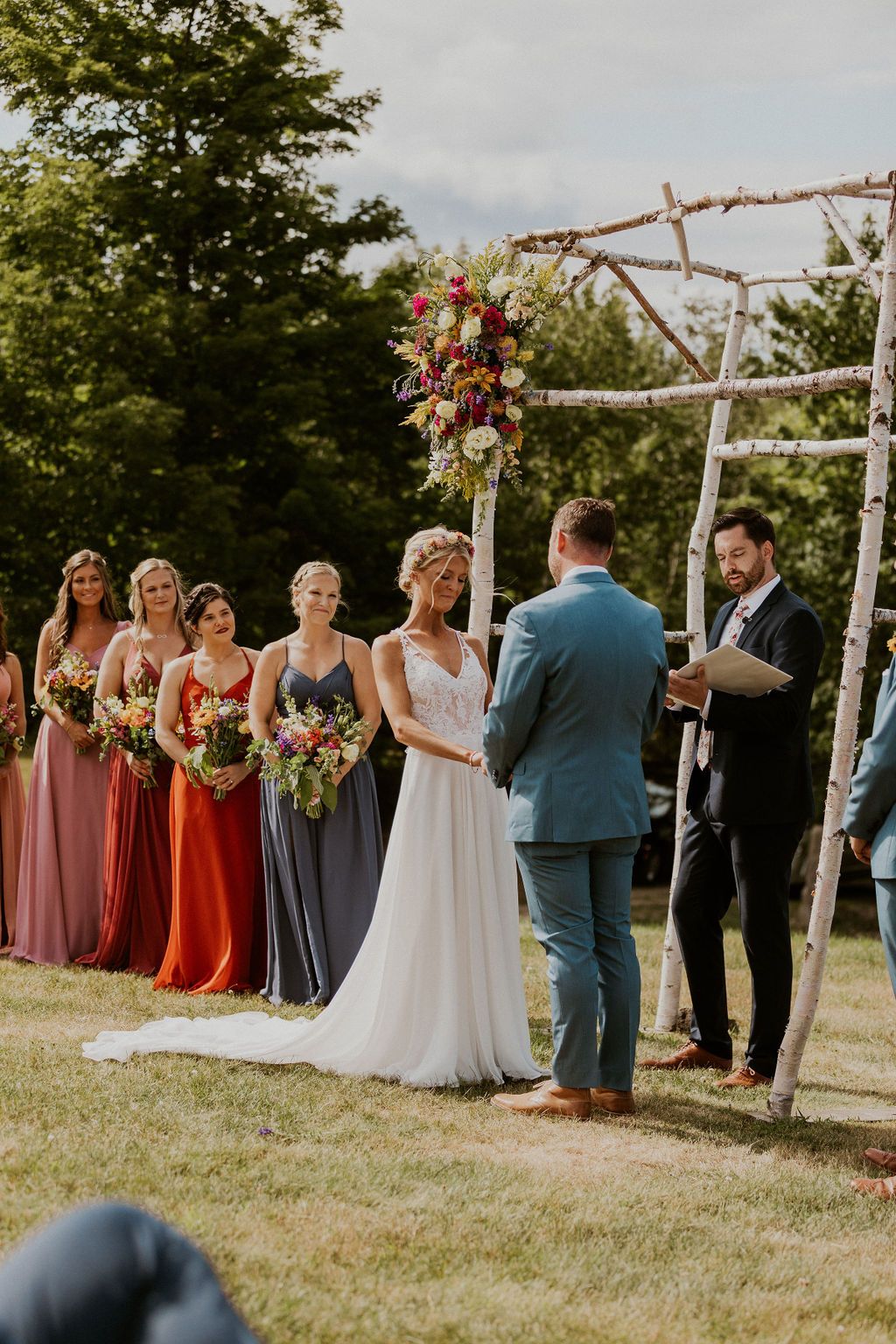 Birch Hill Farm Gilford NH summer wedding ceremony