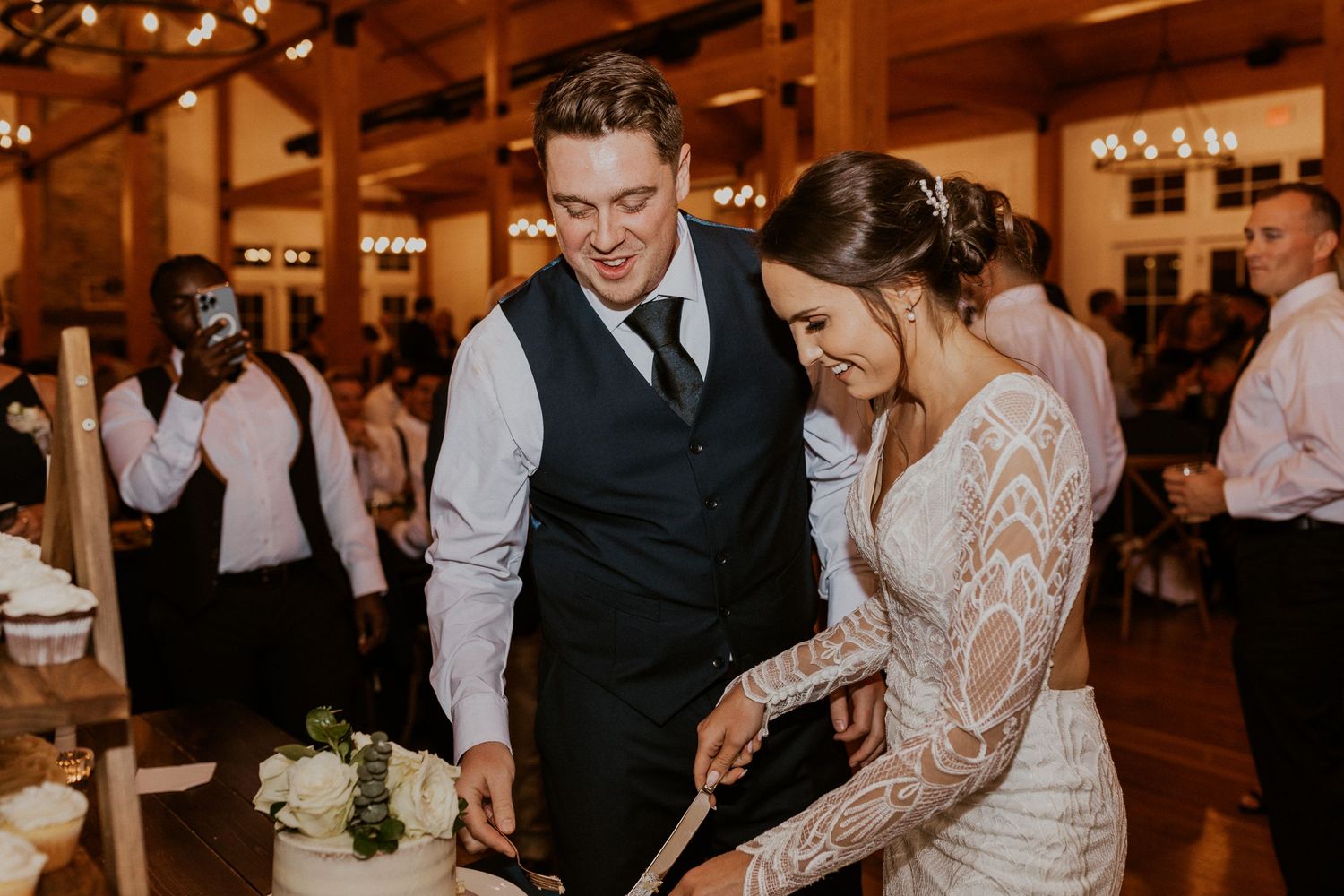 Reception inside the Lake House at Owl's Nest Resort in Thornton, New Hampshire.